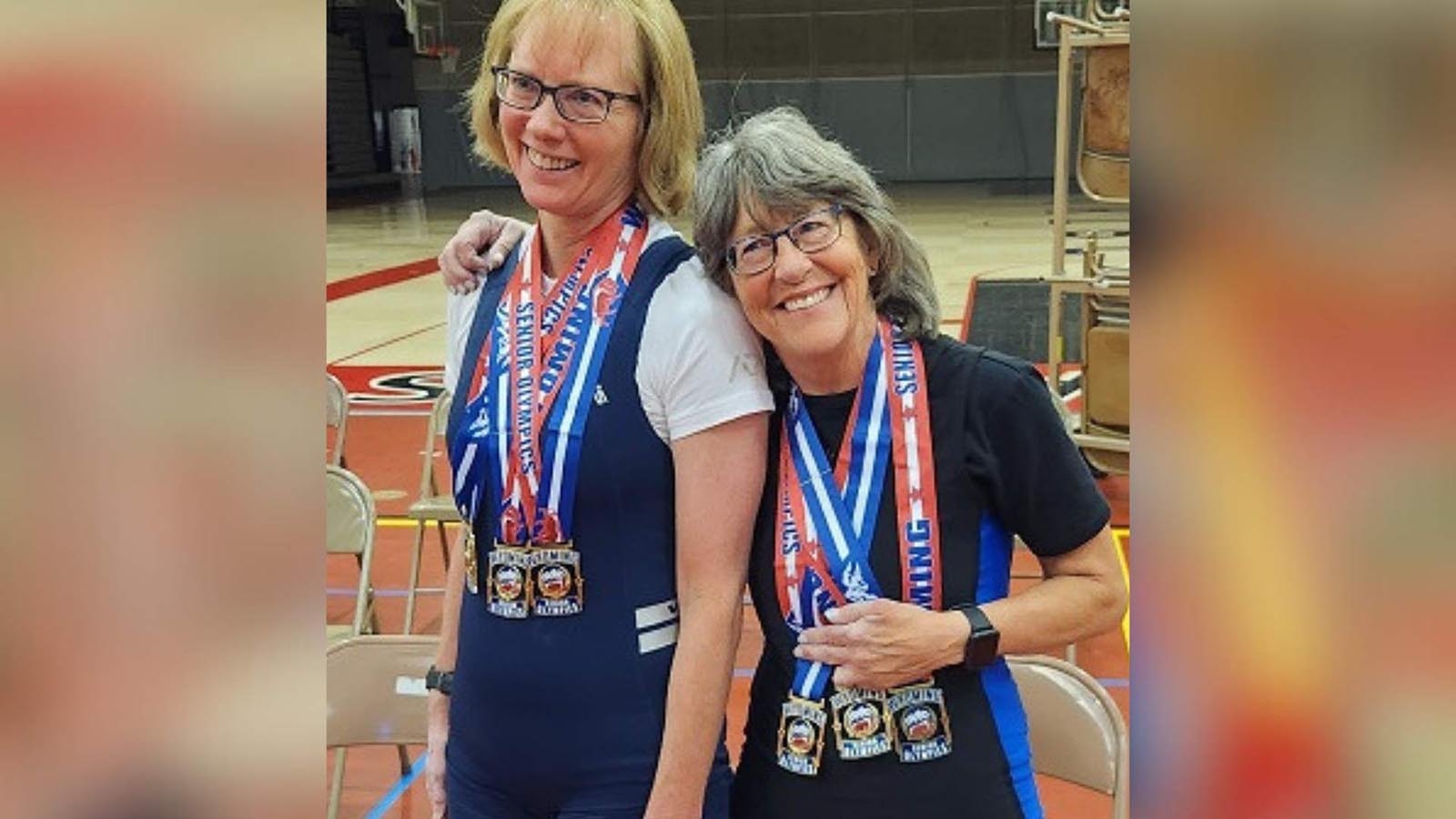 Suzanne Luhr with Nancy Bryson at the 2025 Wyoming Senior Olympics in Cheyenne.