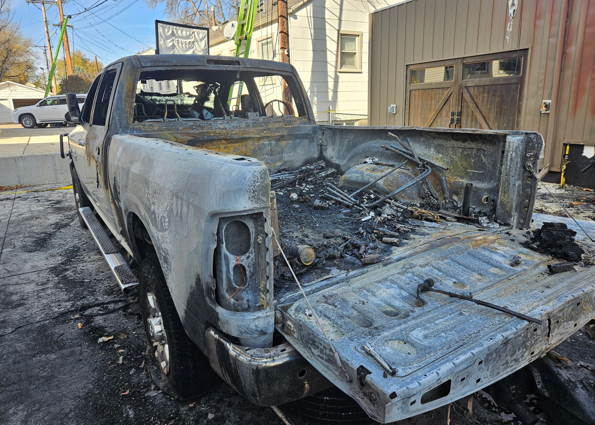The Fraser family lost their primary vehicles in the fire.