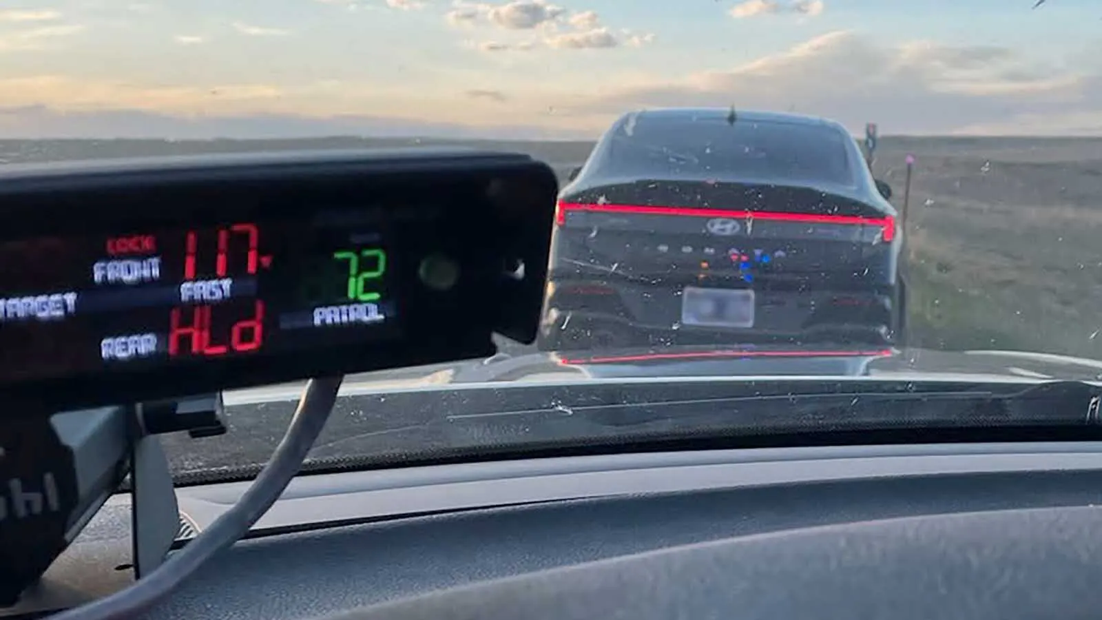 The Wyoming Highway Patrol reported Friday that a Hyundai clocked at 117 mph on I-25 near Wheatland had a child onboard in an improperly secured car seat. "If you hit something at 117 mph, it's essentially a death sentence,” said the agency’s spokesman.