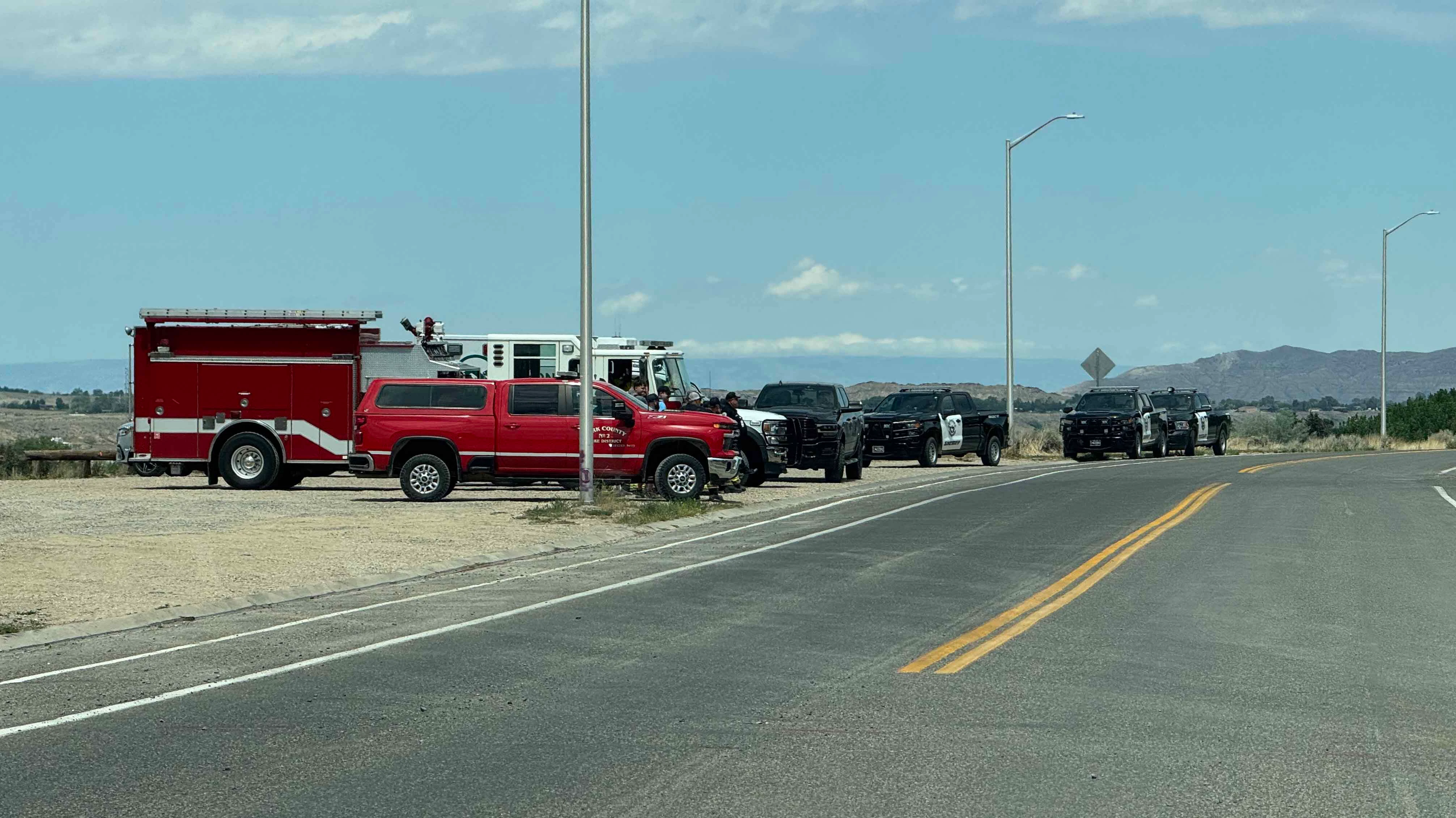 The Cody PD’s ballistic armored tactical transport vehicle, or “bearcat,” was on the scene as of 1:30 p.m. Officers in tactical gear and carrying firearms surrounded the residence, and an EMS crew from Cody Regional Health was on standby.