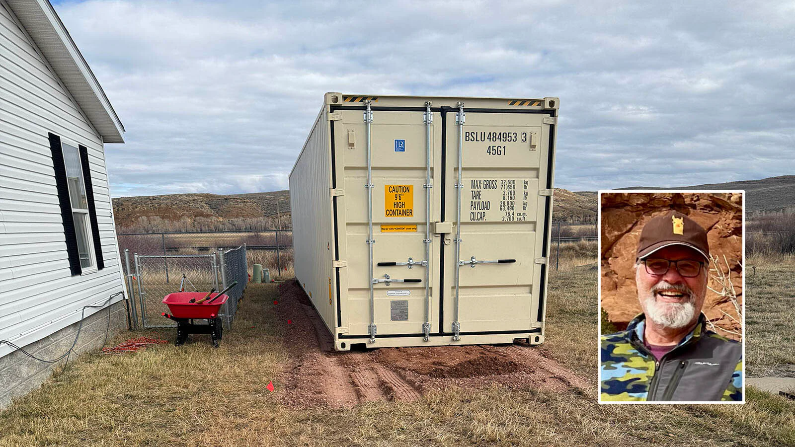 Steve Evans' Connex storage container is on his own property next to his home. The city has forced him to move it.