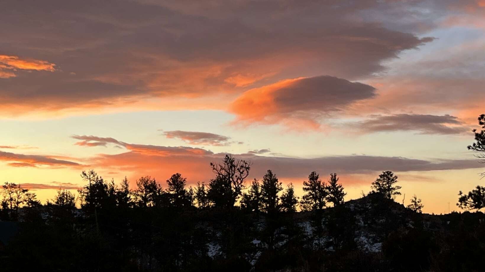 "Another glorious day in Wyoming, waiting for the snow and the arctic blast. Taken from my back porch in Granite Springs near Cheyenne."