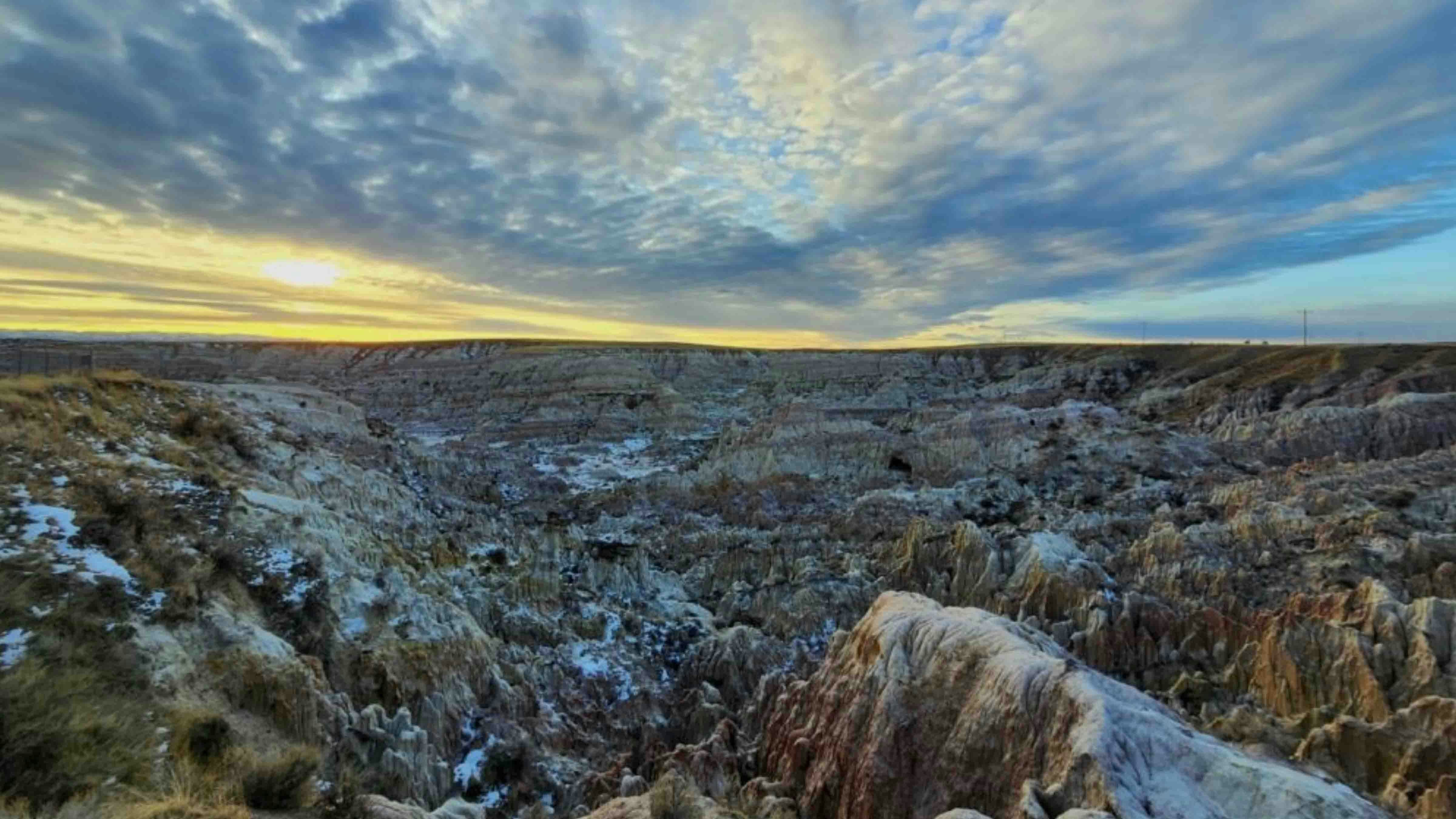 "My way home to Lander from Casper, after some weekend Christmas shopping: I couldn’t help but to stop and grab a glimpse of the utter-majesty that was swooning over Hell’s Half Acre."