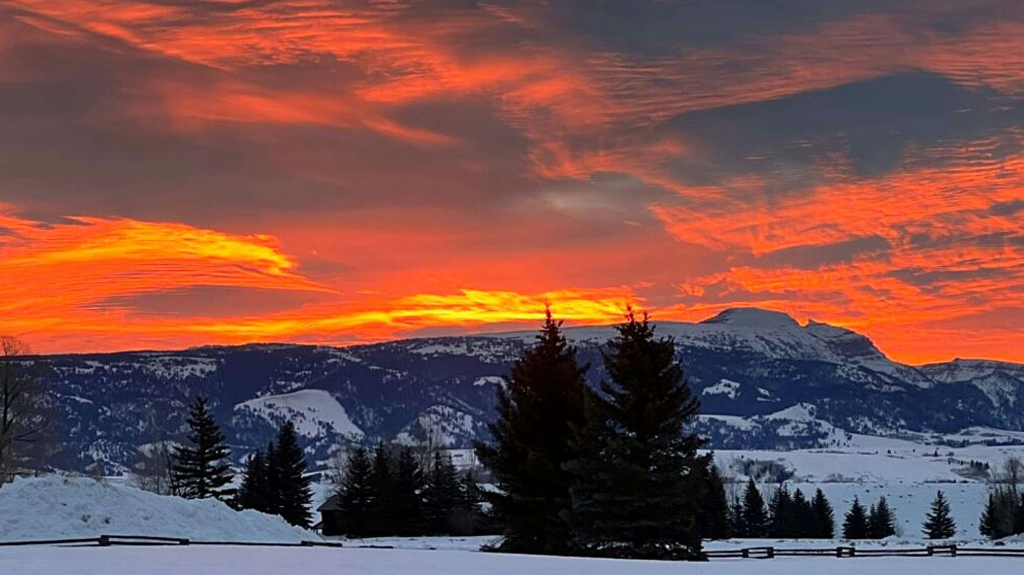 "Amazing way to start the day seeing this gorgeous sunrise over Sheep Mountain, also known as Sleeping Indian."