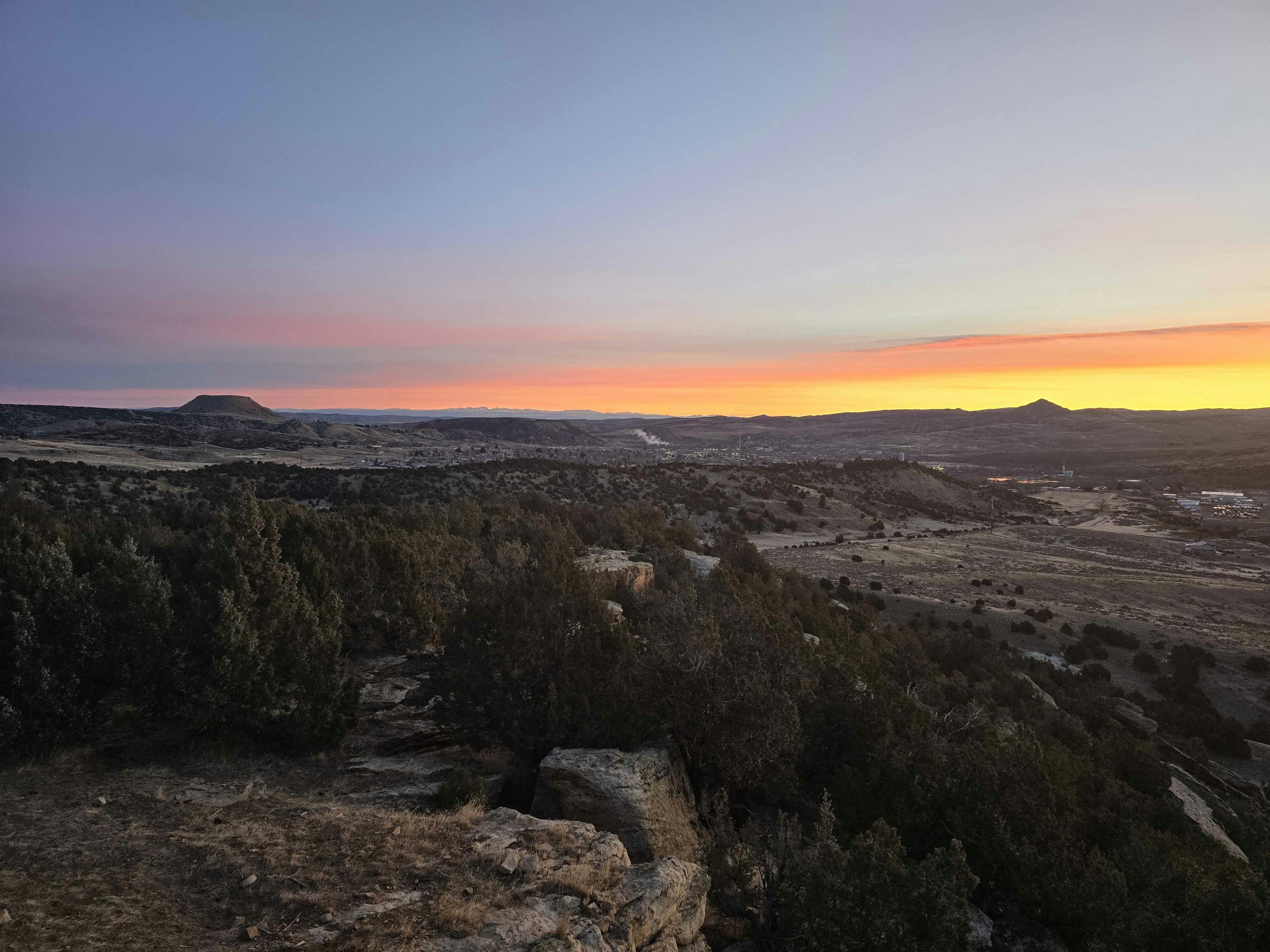 Sunrise of Roundtop and Black Butte in Thermopolis