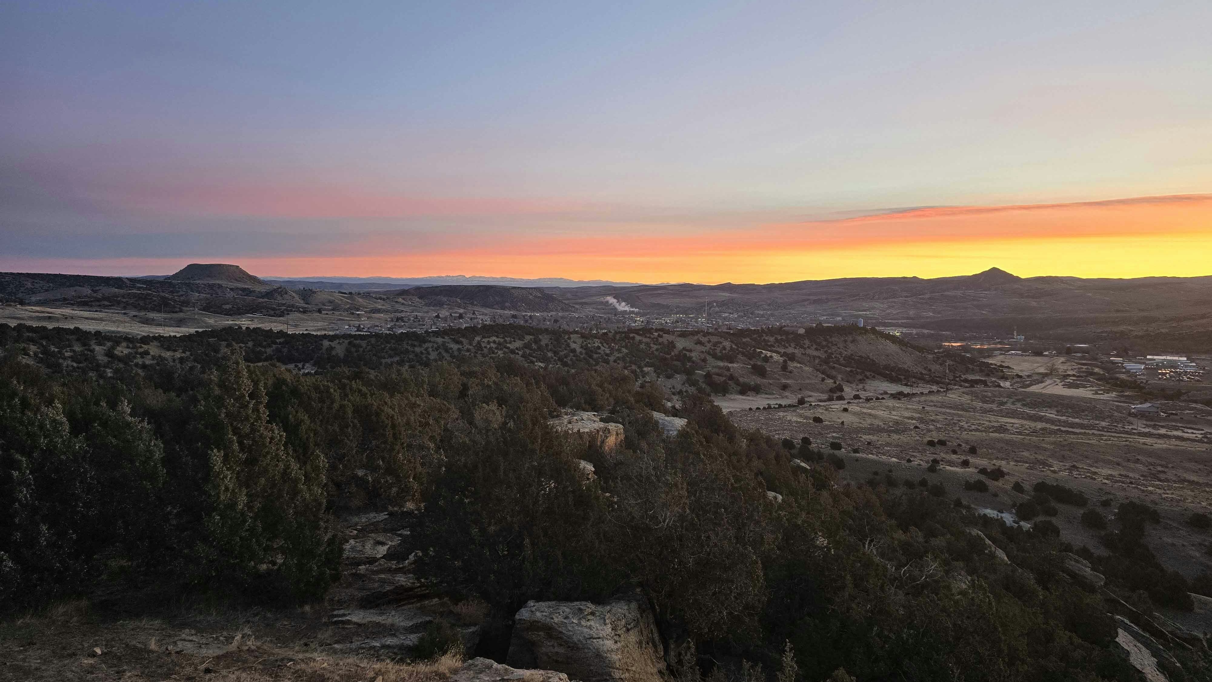 Sunrise of Roundtop and Black Butte in Thermopolis