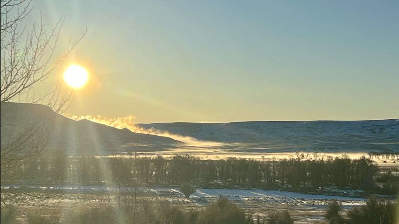 "Sunrise on the Green River and New Fork River near Big Piney. God’s beauty shines."