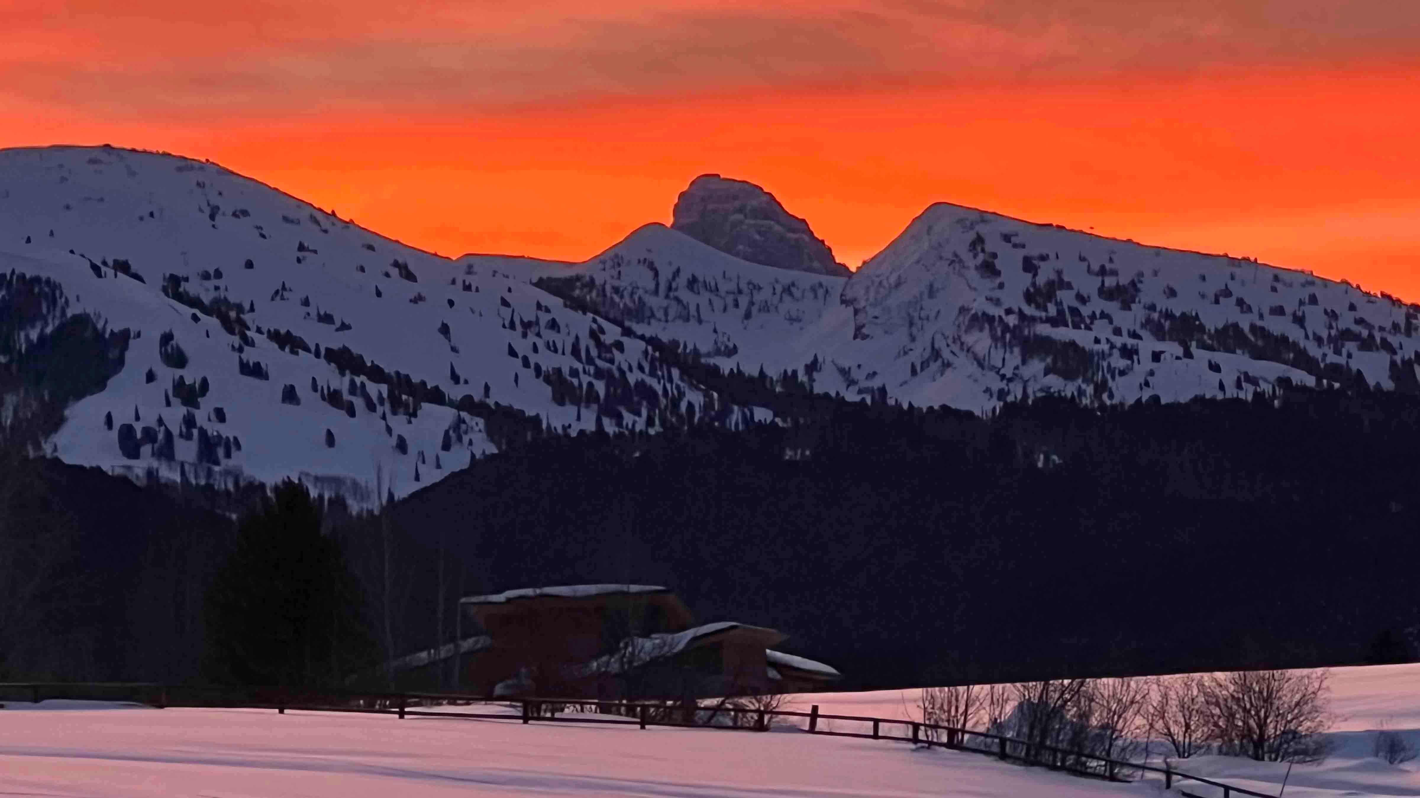 "Sunrise over the Tetons from Alta, Wyoming, on March 24, 2024"