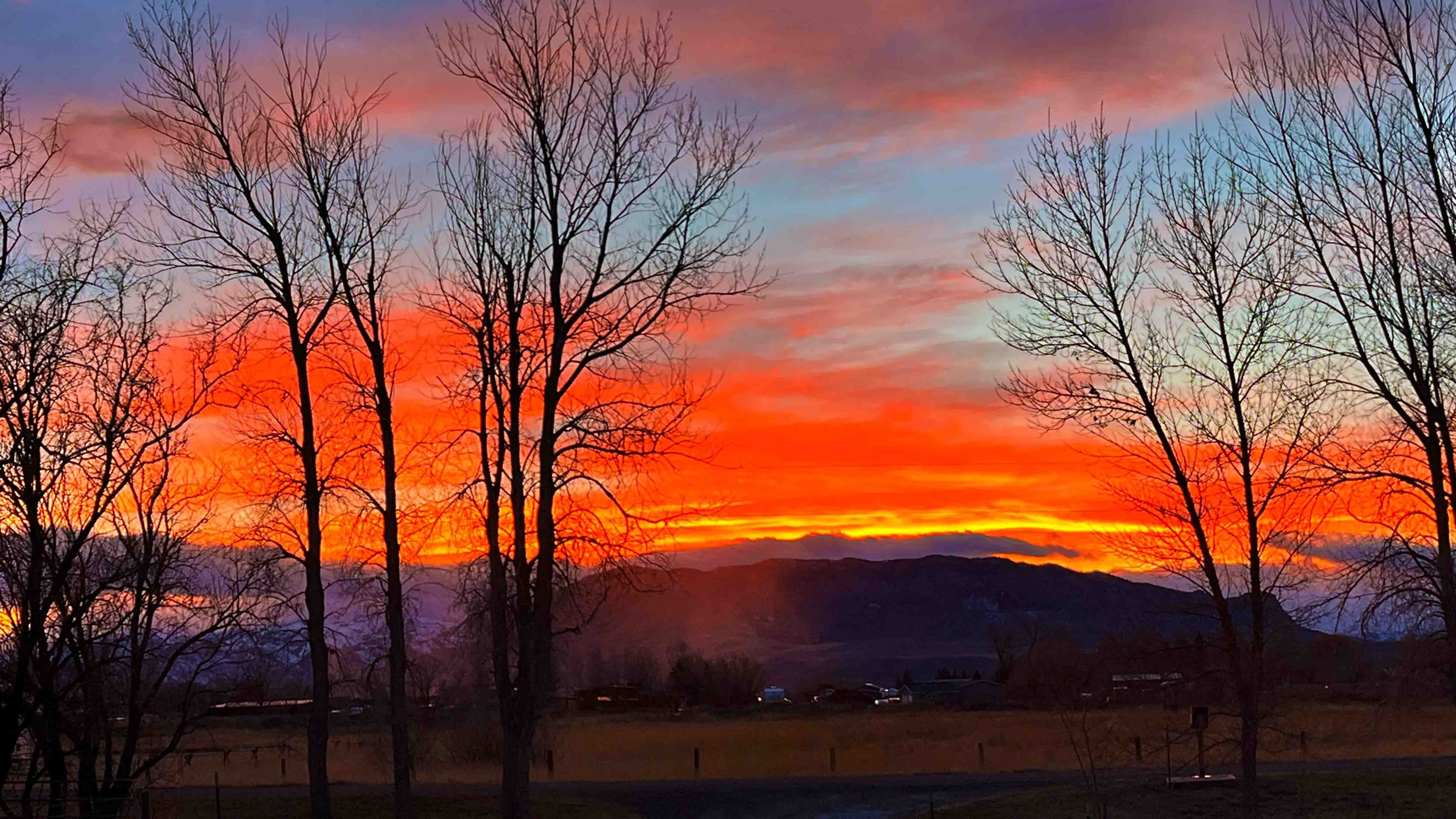 Sunset from our front porch in Cody