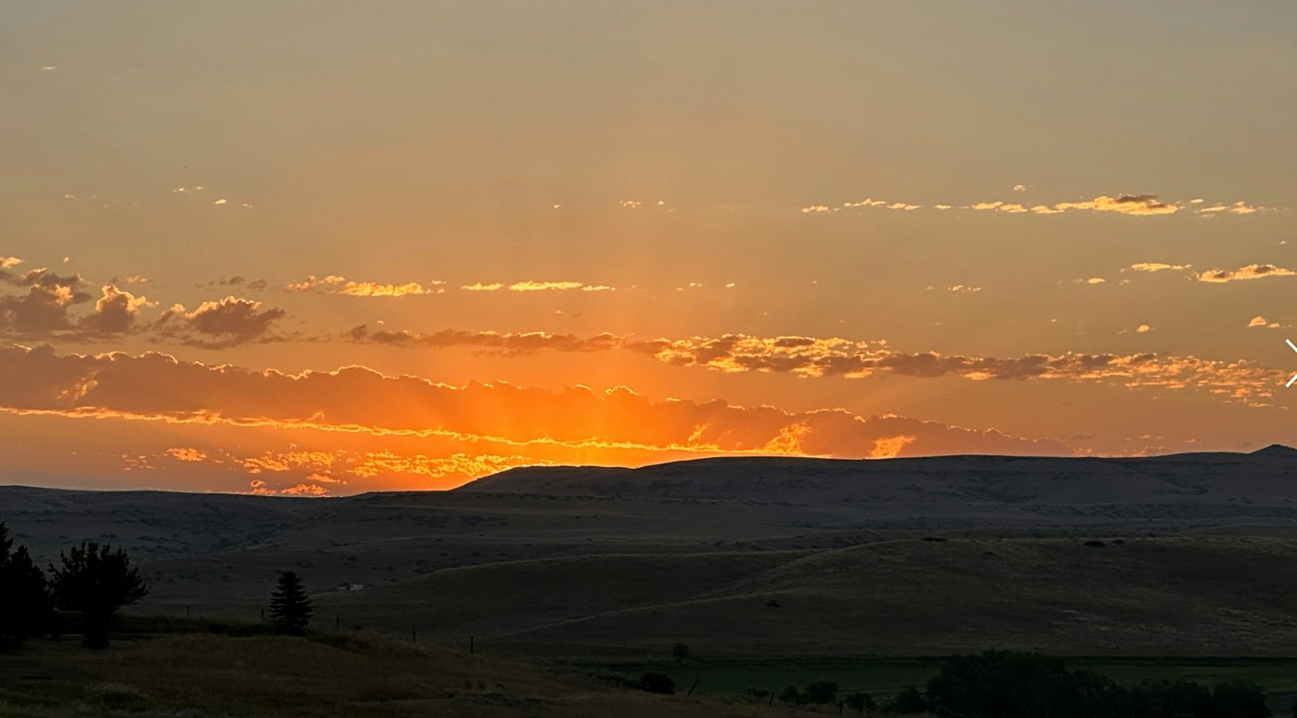 "Sunrise near Sheridan, WY."