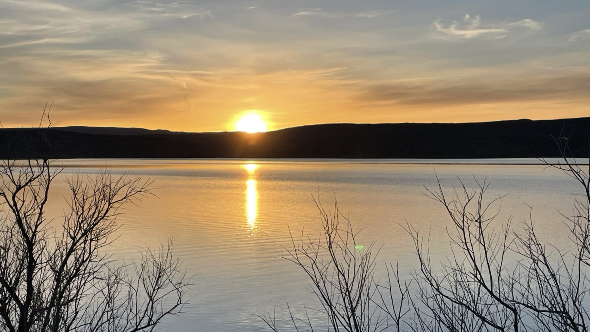 "Sunrise over the Flaming Gorge."