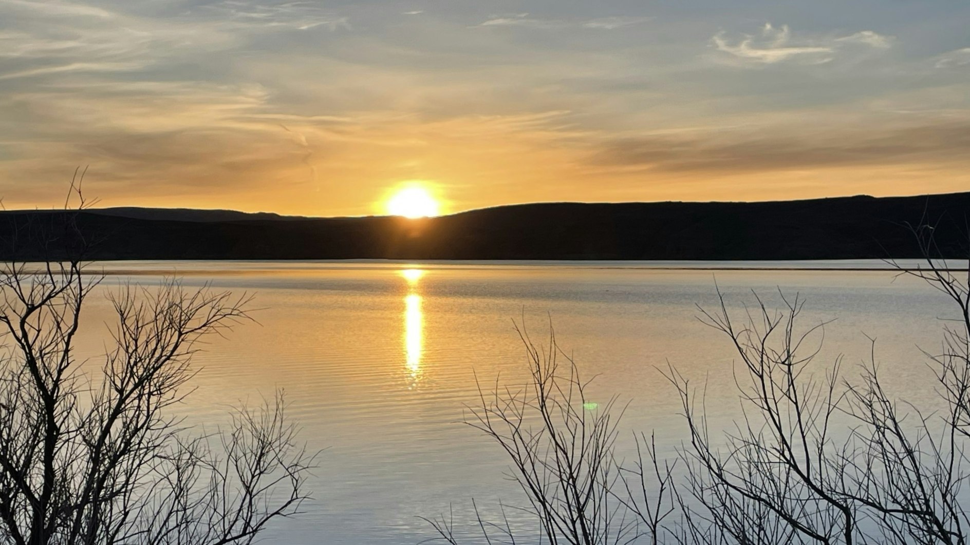"Sunrise over the Flaming Gorge."