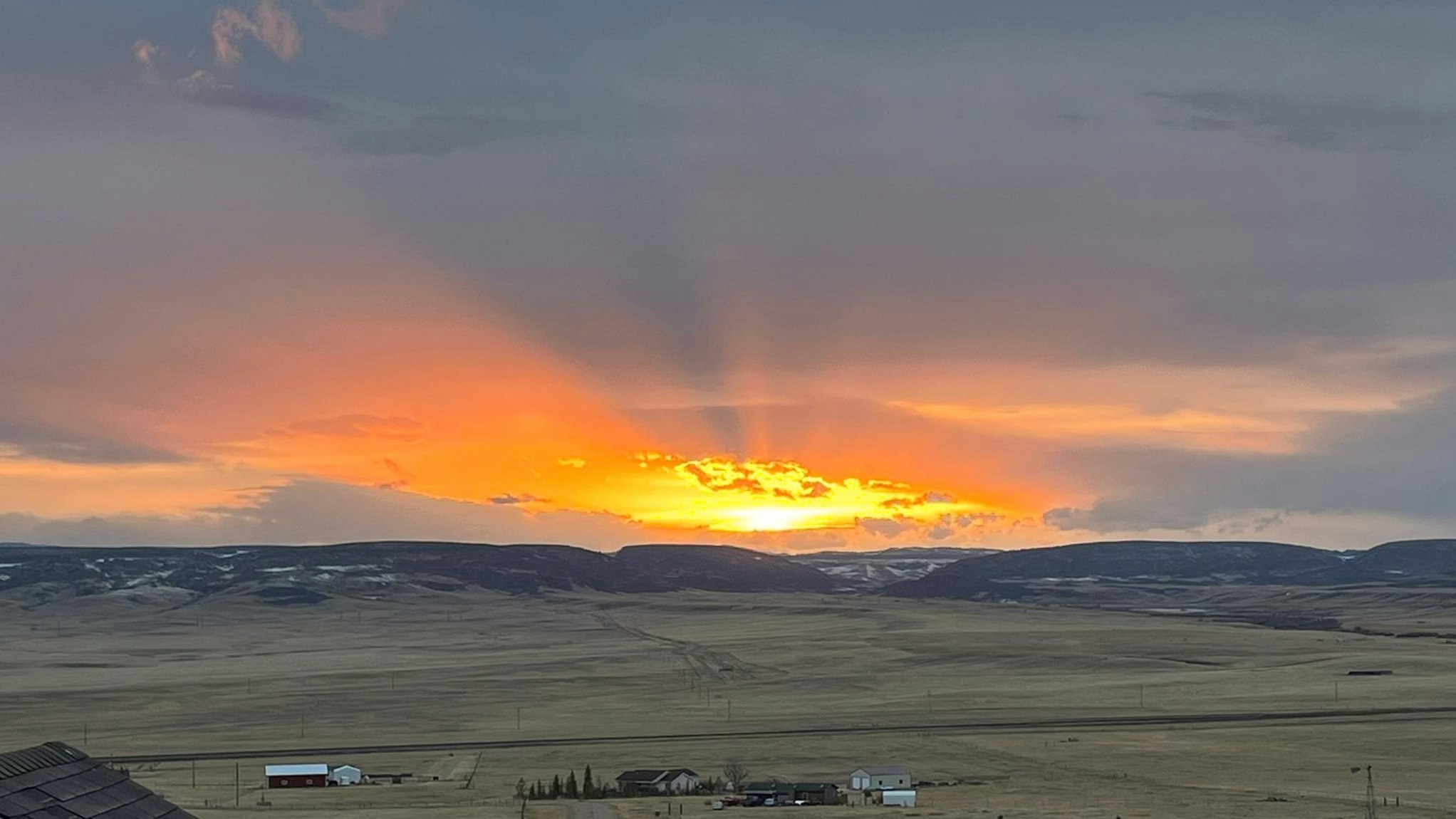 "Beautiful end to a cold snowy morning. Off Horse Creek in Cheyenne."
