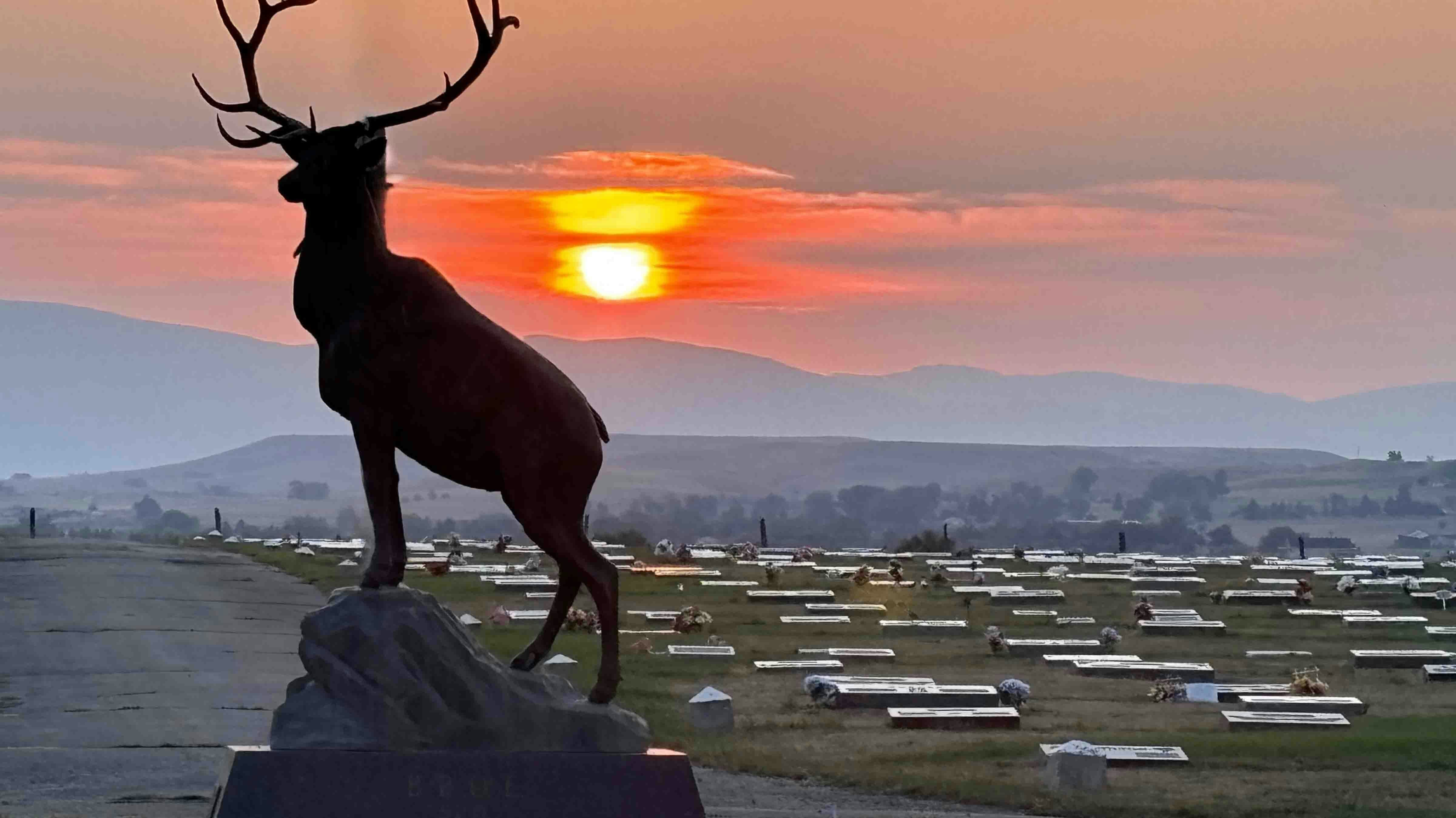 "Sunset over Sheridan Municipal Cemetery"