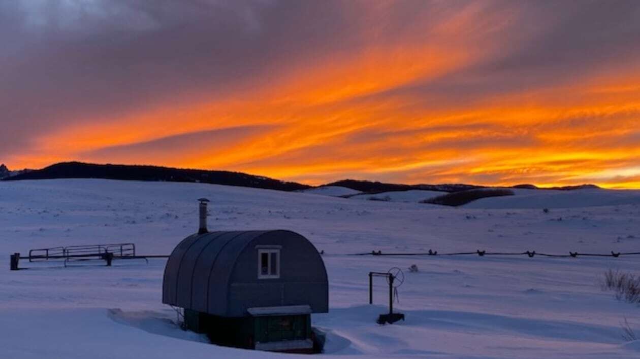 “My boy Luca took this pic of sunrise over the Wind River Foothills. Kendall Valley, Cora, Wyoming.”