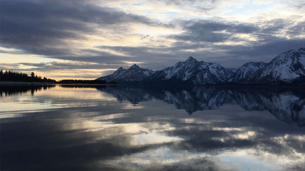 "Evening on Jackson Lake."