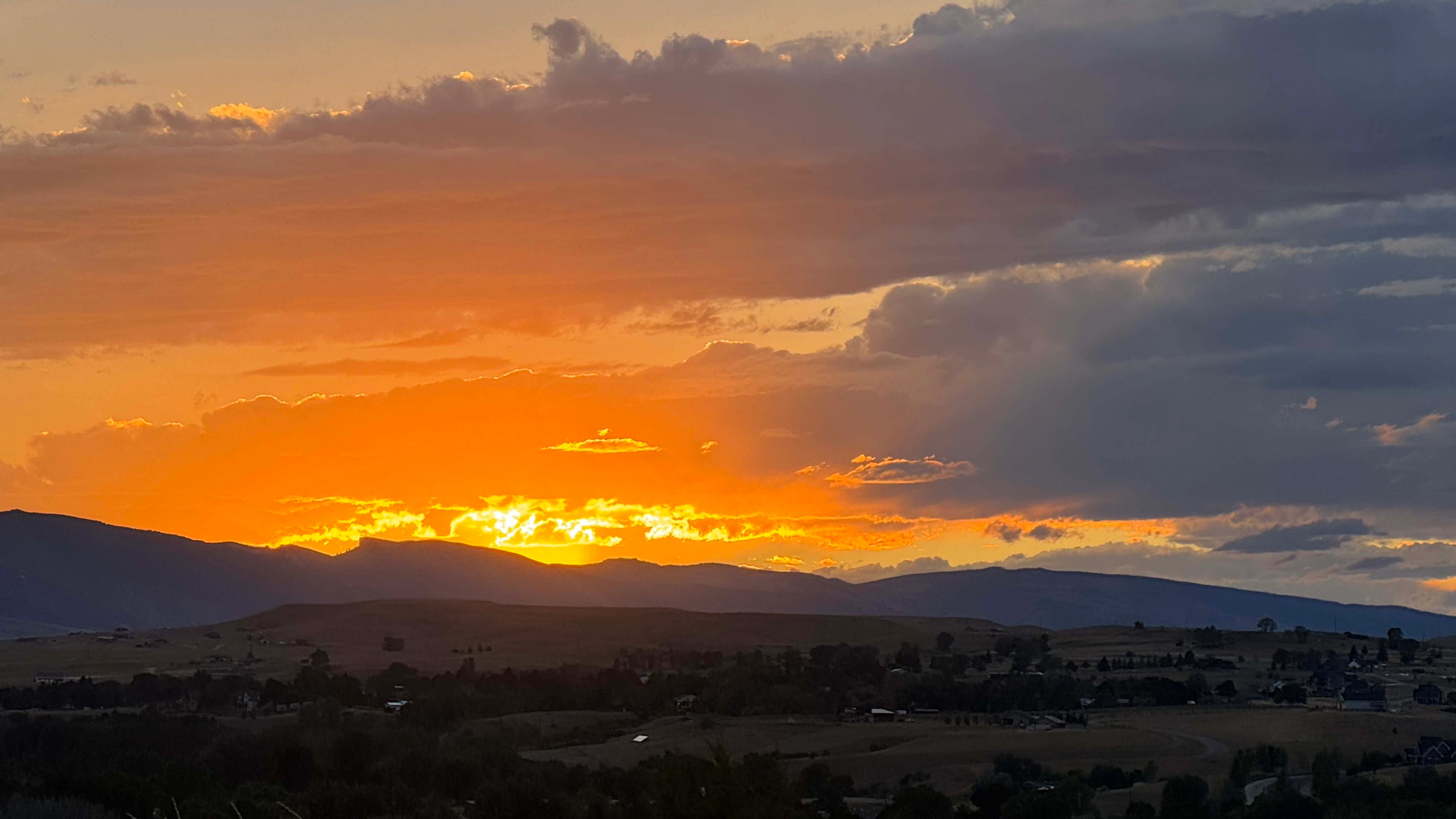"Sunset over the Bighorn Mountains in Sheridan."
