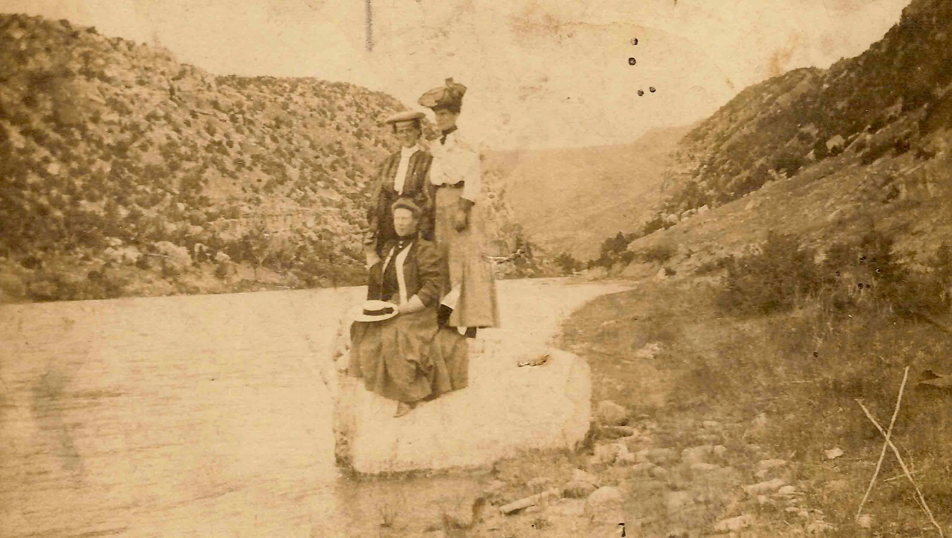 Sylvia Mikkelson, seated, was a founder of Meeteetse and died unexpectedly in 1918 from a routine gallbladder surgery. Employees at the Cowboy Bar believe her spirit has remained on the same block where she once operated a Dry Goods Store and that she is there to keep things in order.