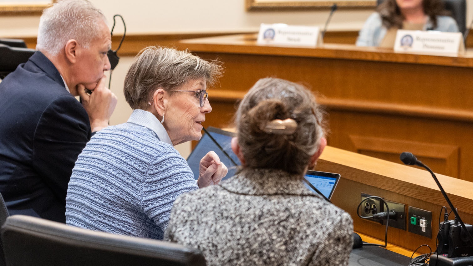 Gail Symons, with the nonpartisan nonprofit Civics 307, testified against both bills on Tuesday