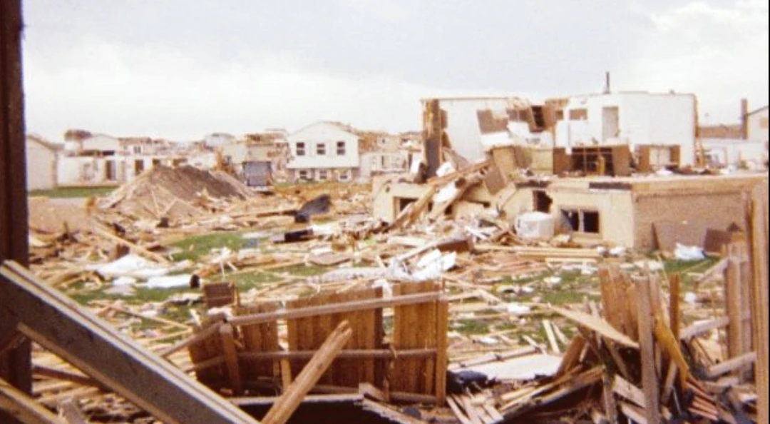 Damage from Cheyenne tornado.