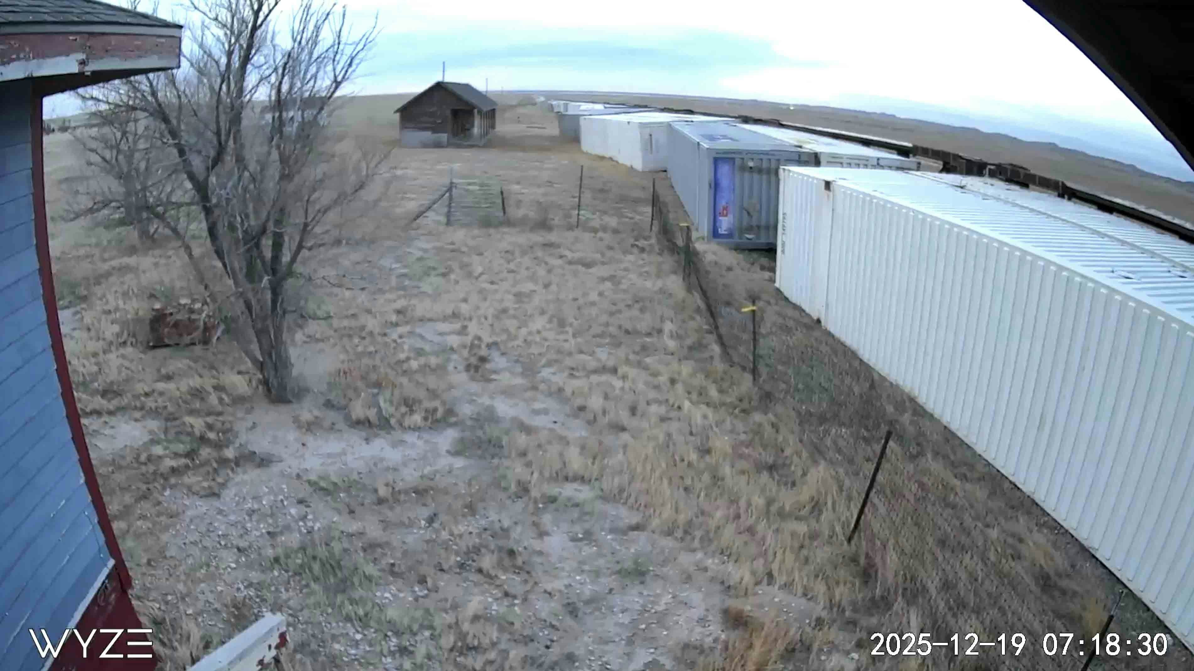 Security cam photo of train derailment in Federal, Wyoming, on Dec 19, 2025