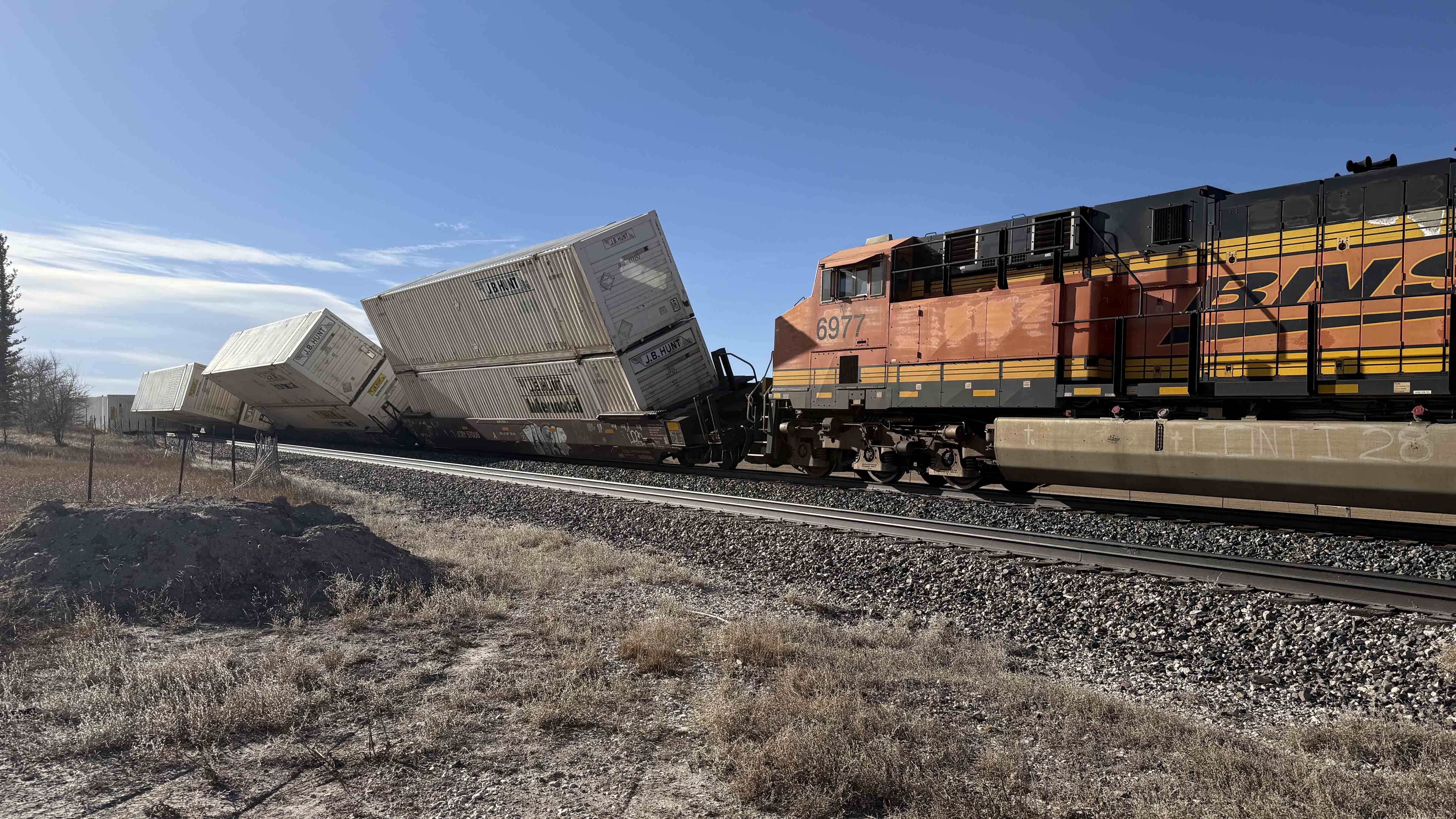 Train derailment near the former town of Federal, Wyoming, on Friday, December 19, 2025