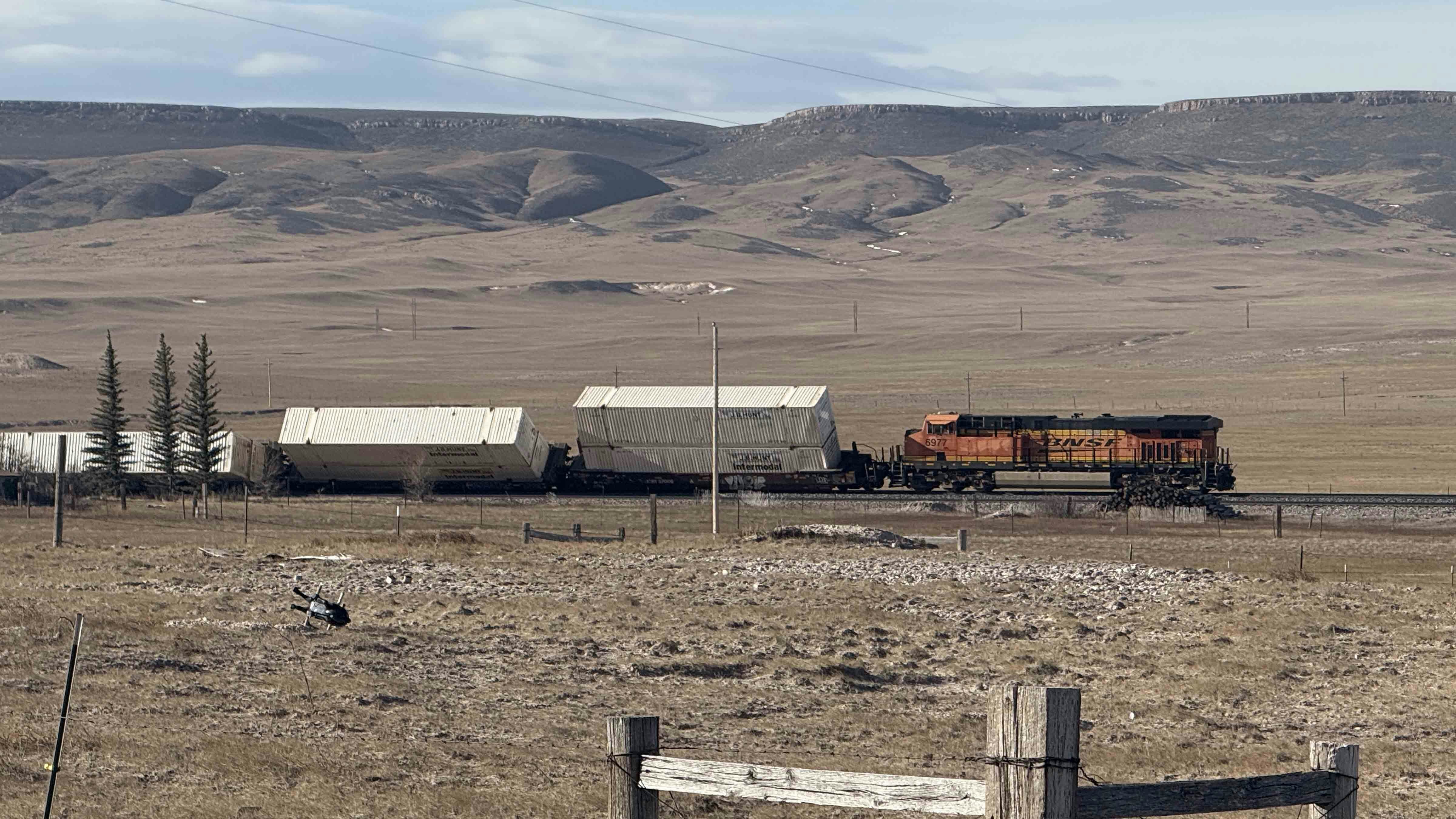 Train derailment near the former town of Federal, Wyoming, on Friday, December 19, 2025