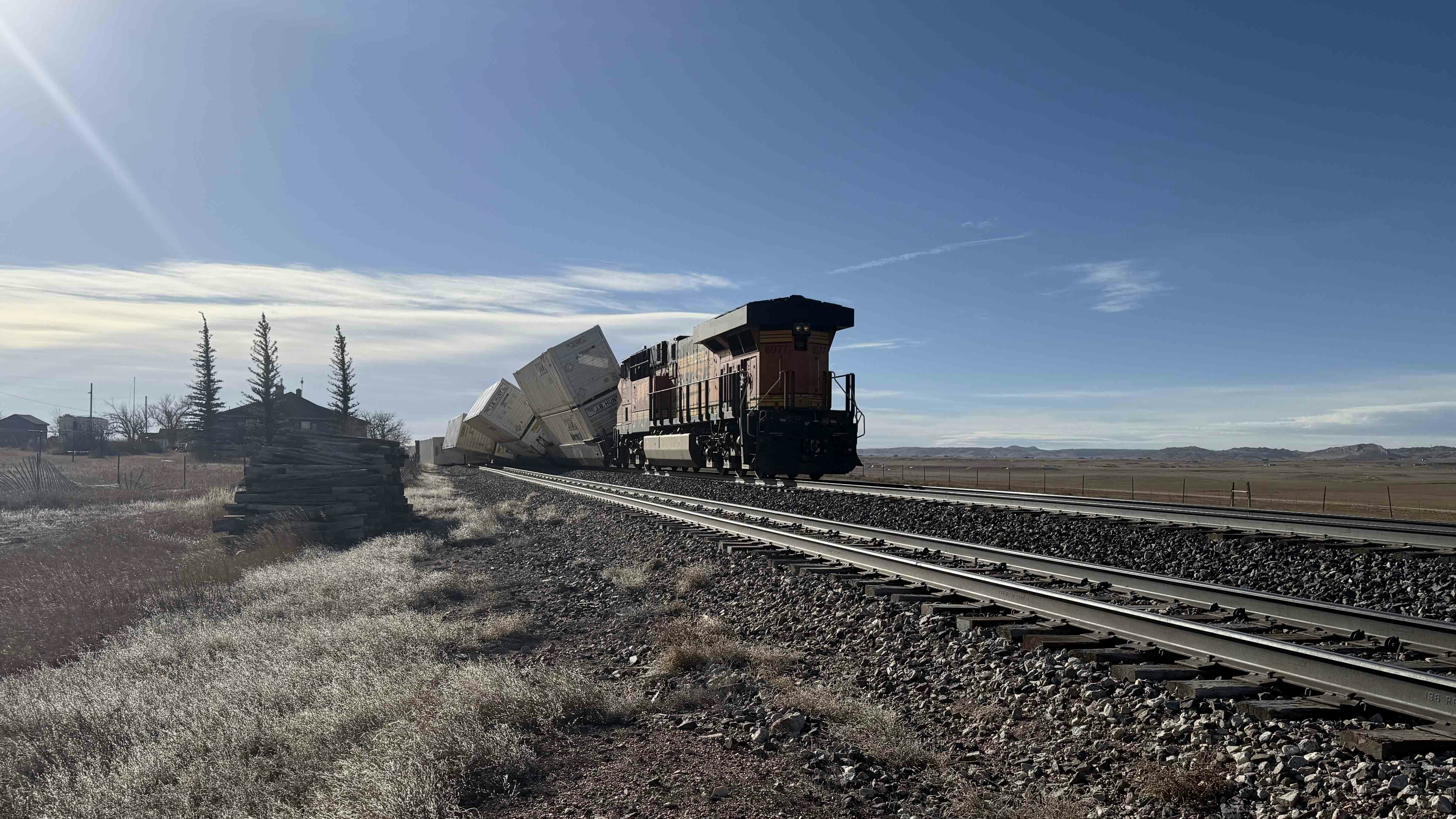 Train derailment near the former town of Federal, Wyoming, on Friday, December 19, 2025