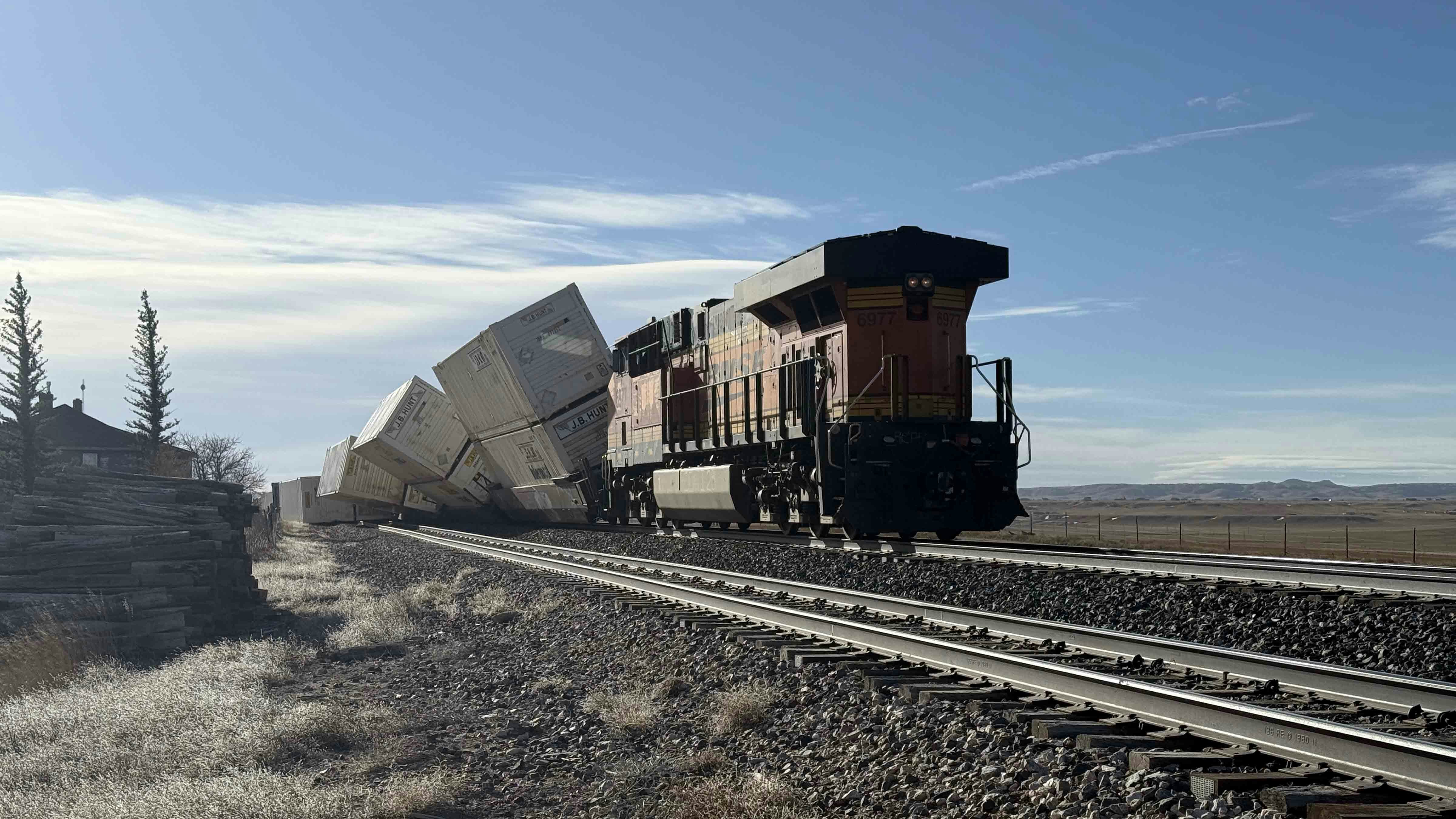 Train derailment near the former town of Federal, Wyoming, on Friday, December 19, 2025