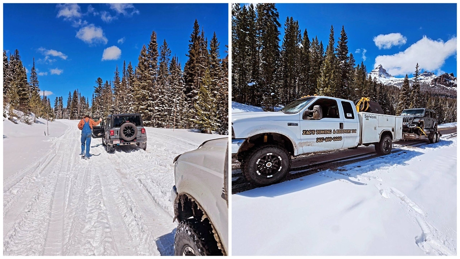 A family was trapped for six hours in their rented Jeep this week after they missed "road closed" signs on their way to Yellowstone.