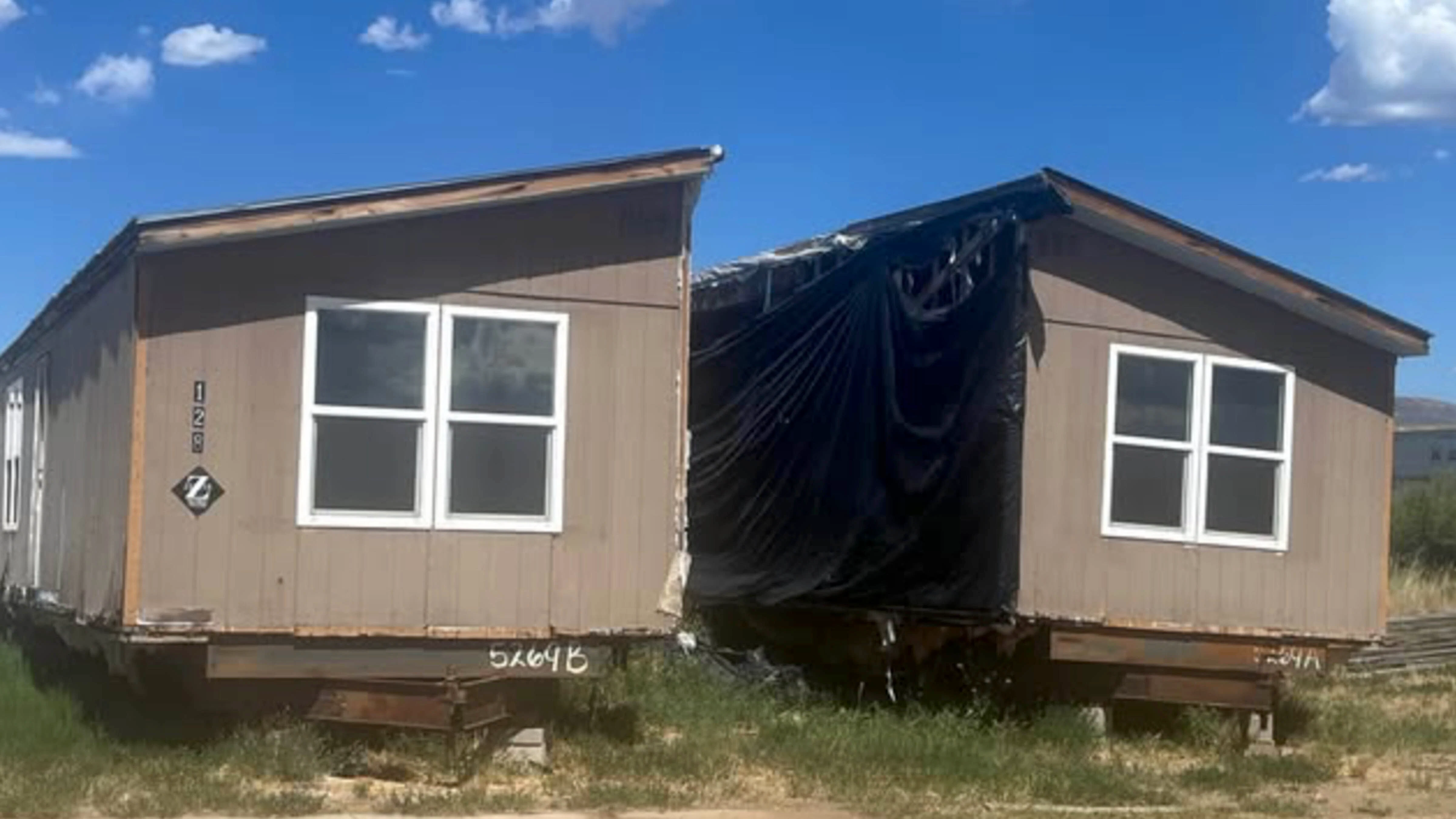 Steve Evans recently photographed a double-wide trailer sitting on a city-owned lot, still separated into two pieces.