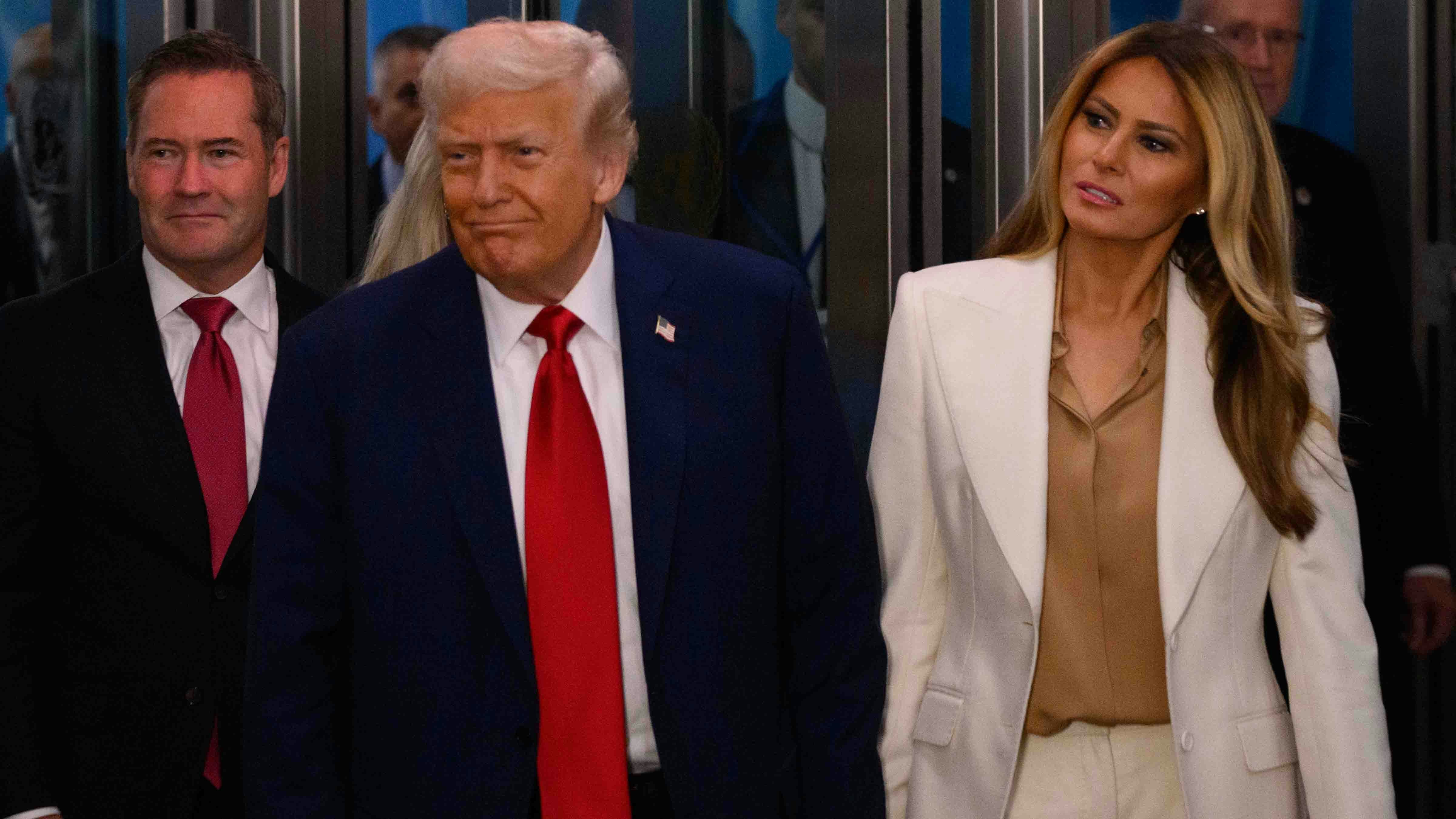 President Donald Trump and first lady Melania Trump arrive for the 80th session of the UN’s General Assembly (UNGA) on September 23, 2025 in New York City.