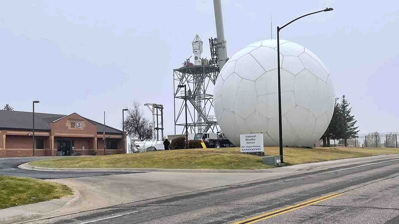 An upgraded Doppler radar system is being installed at the National Weather Service in Cheyenne on Oct. 26, 2023