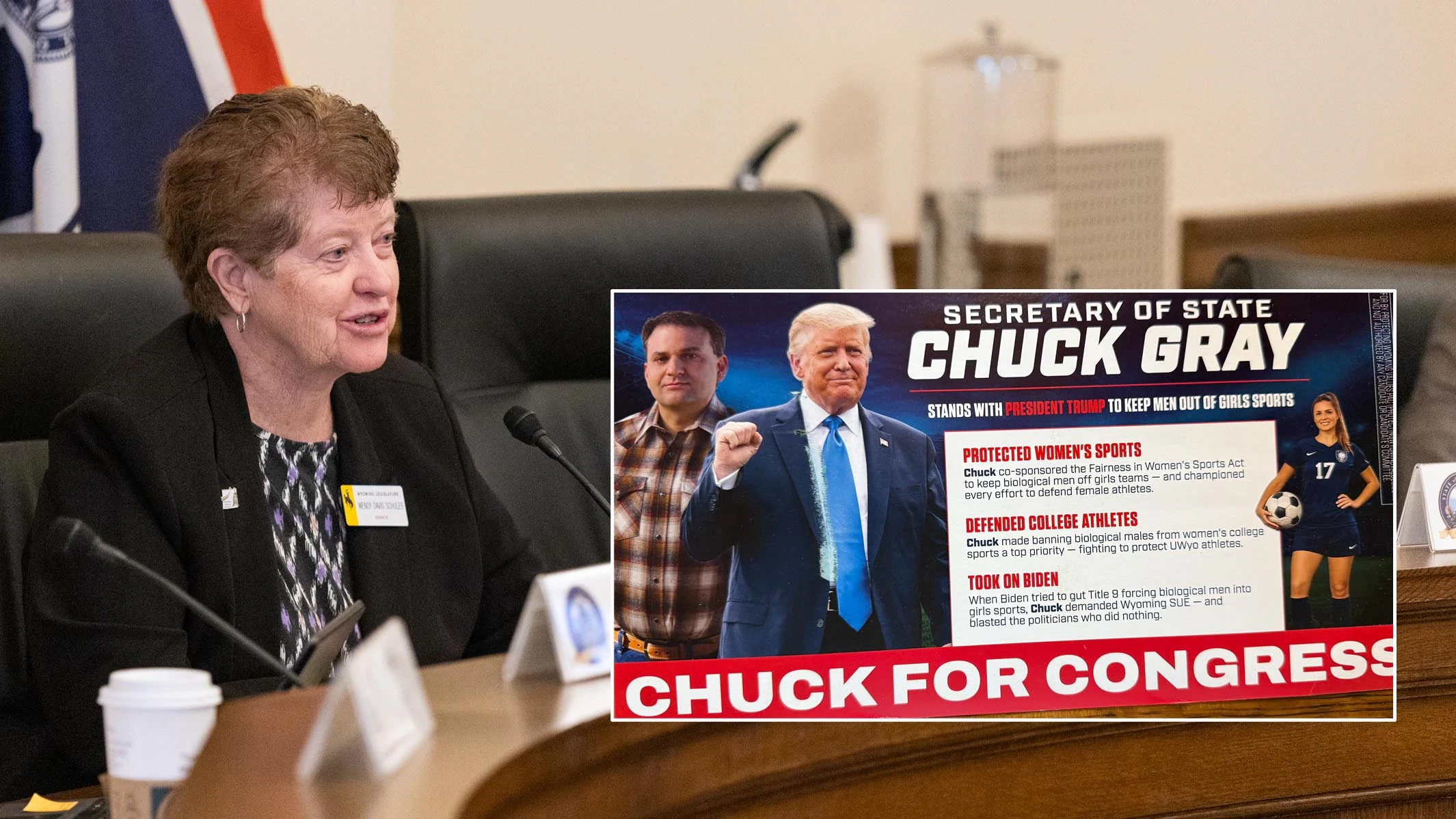 Numerous Wyoming Republicans are claiming some degree of credit for a trans sports ban championed by Sen. Wendy Schuler. Schuler says she's happy if they think they helped but it was the Legislature that got the bill "across the finish line.”