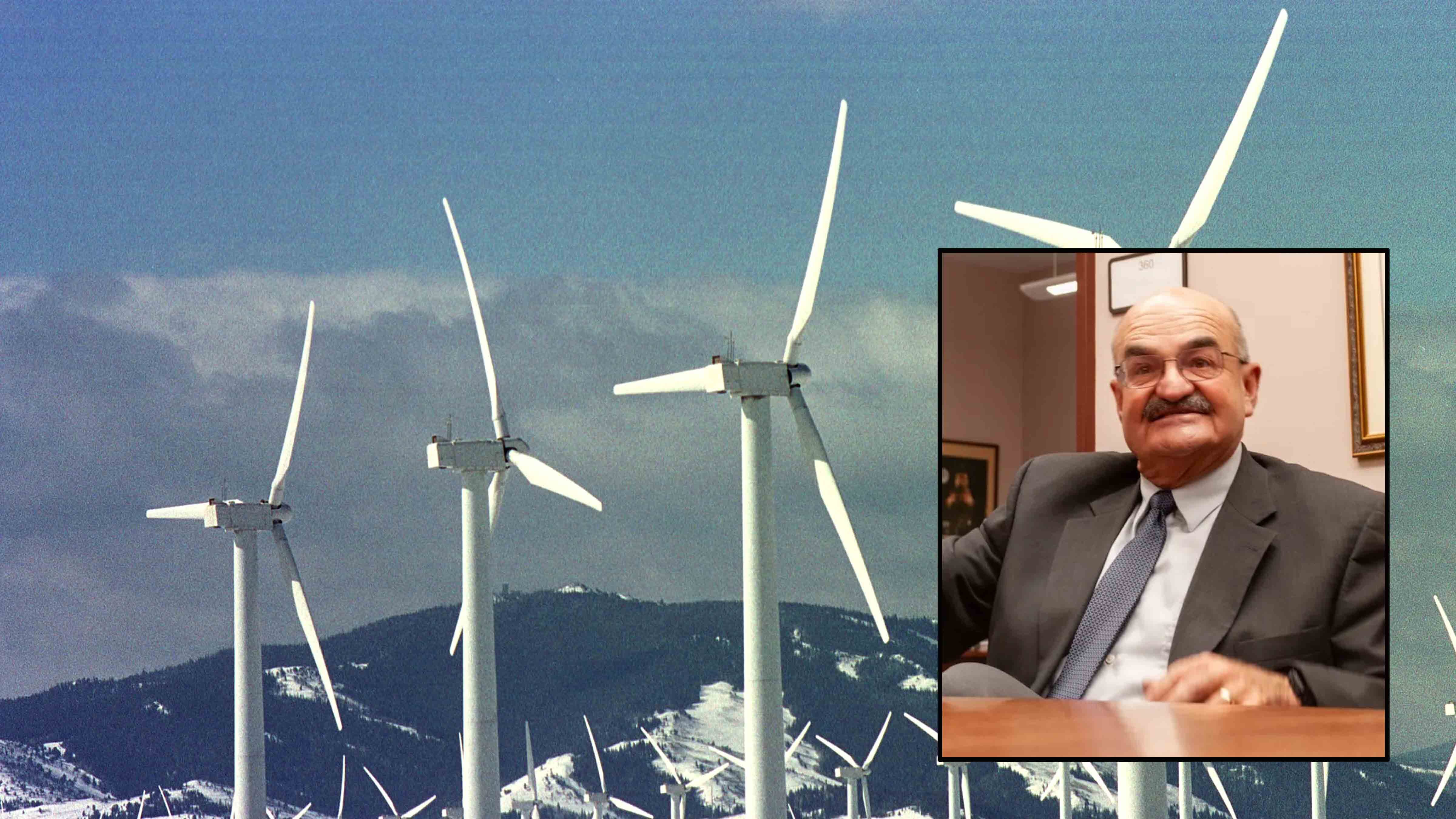 Wyoming Attorney General Keith Kautz and wind farm