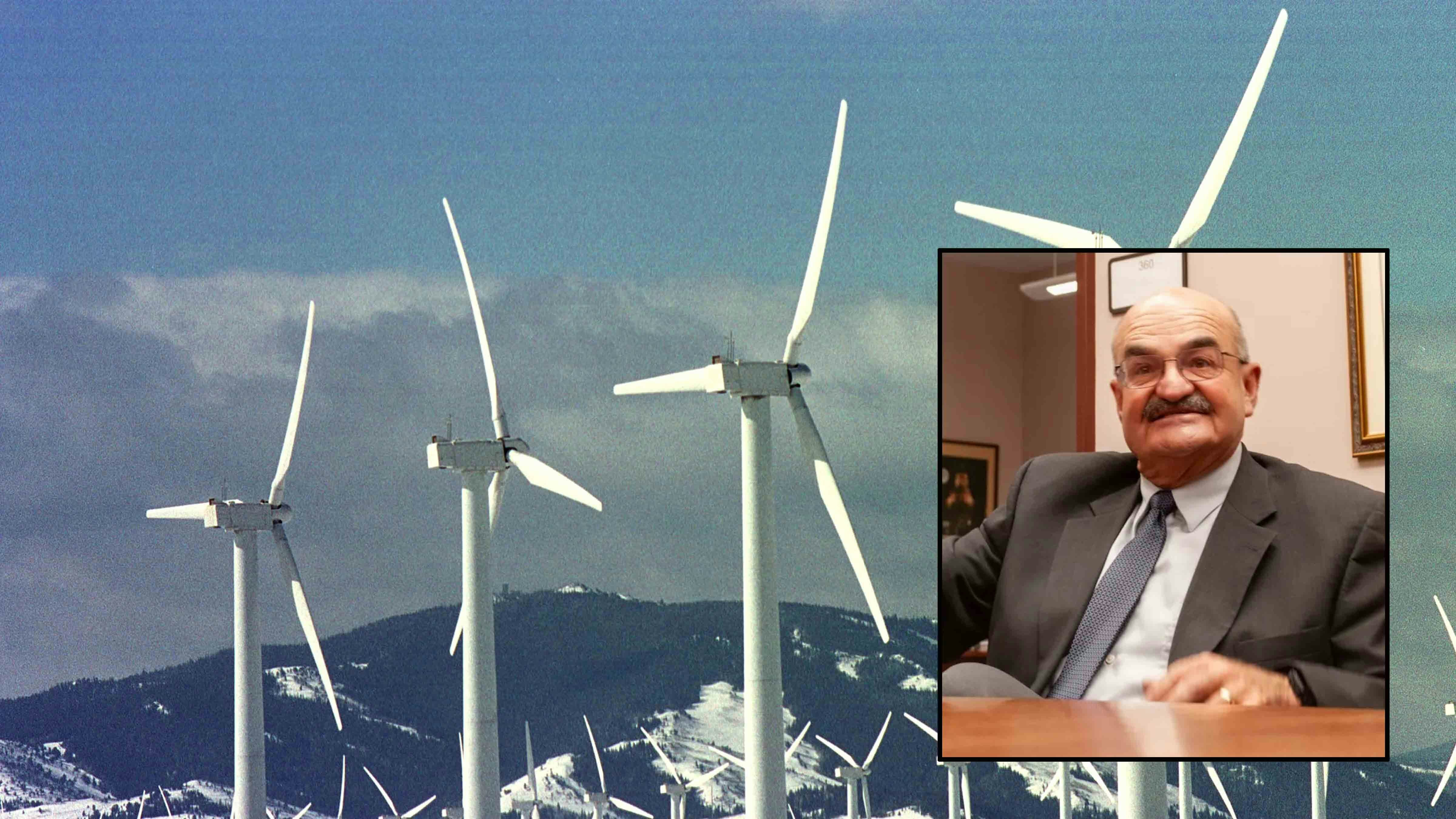 Wyoming Attorney General Keith Kautz and wind farm