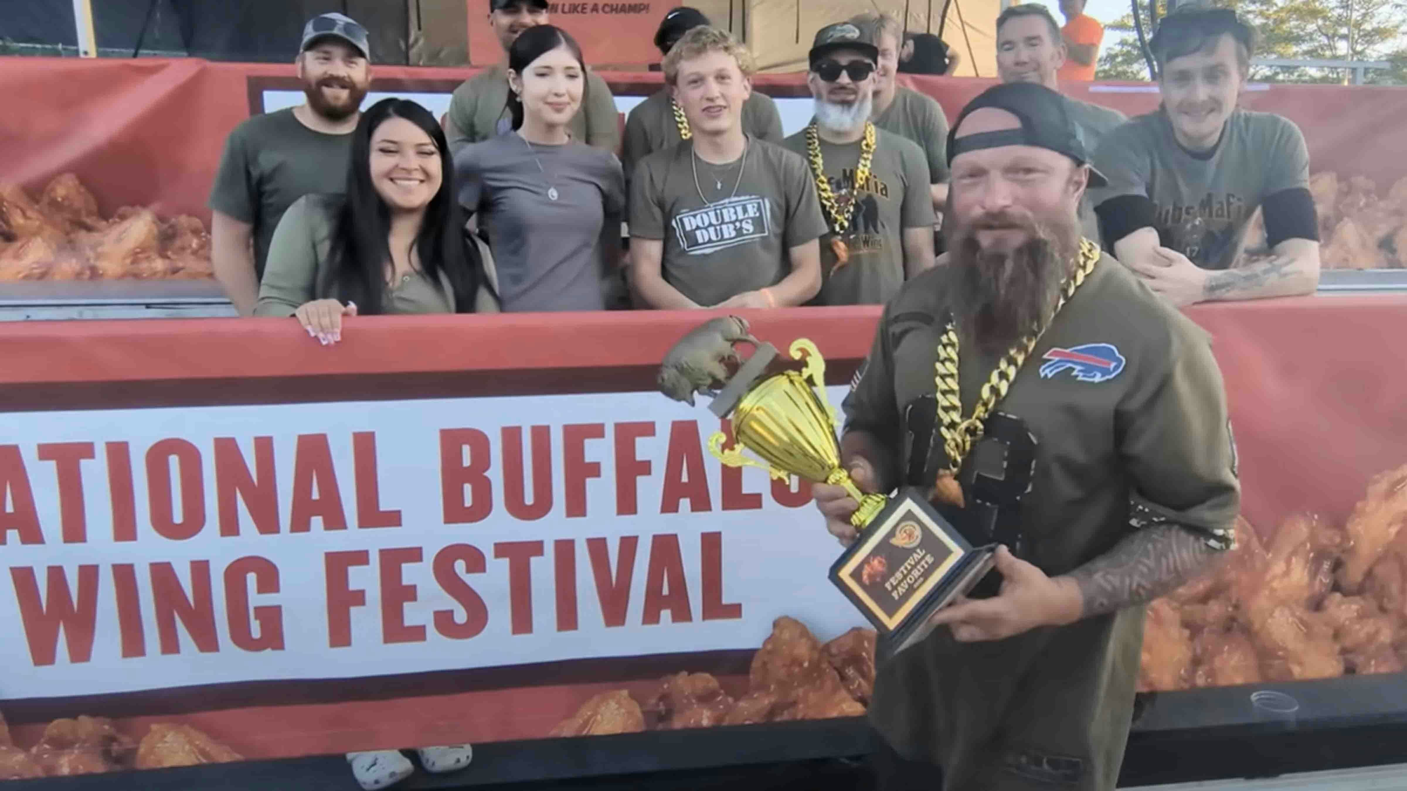The Double Dub's crew celebrates another successful festival with a total of four awards this year. (Anna-Louise Jackson for Cowboy State Daily)