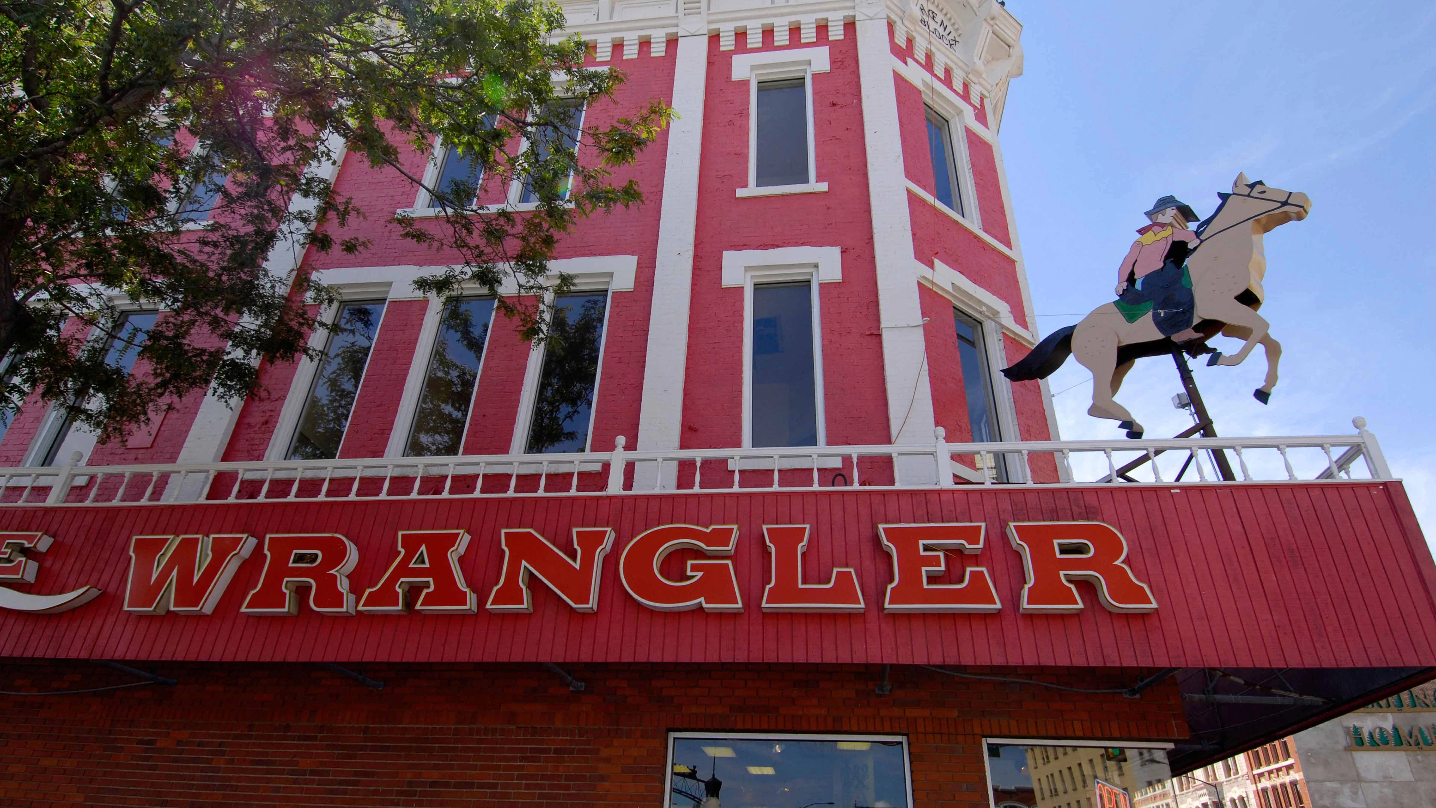 This is what the iconic sign outside the Wrangler Boot Barn looked like before it was recreated. The new one will be unveiled at a ceremony at the store Friday evening.