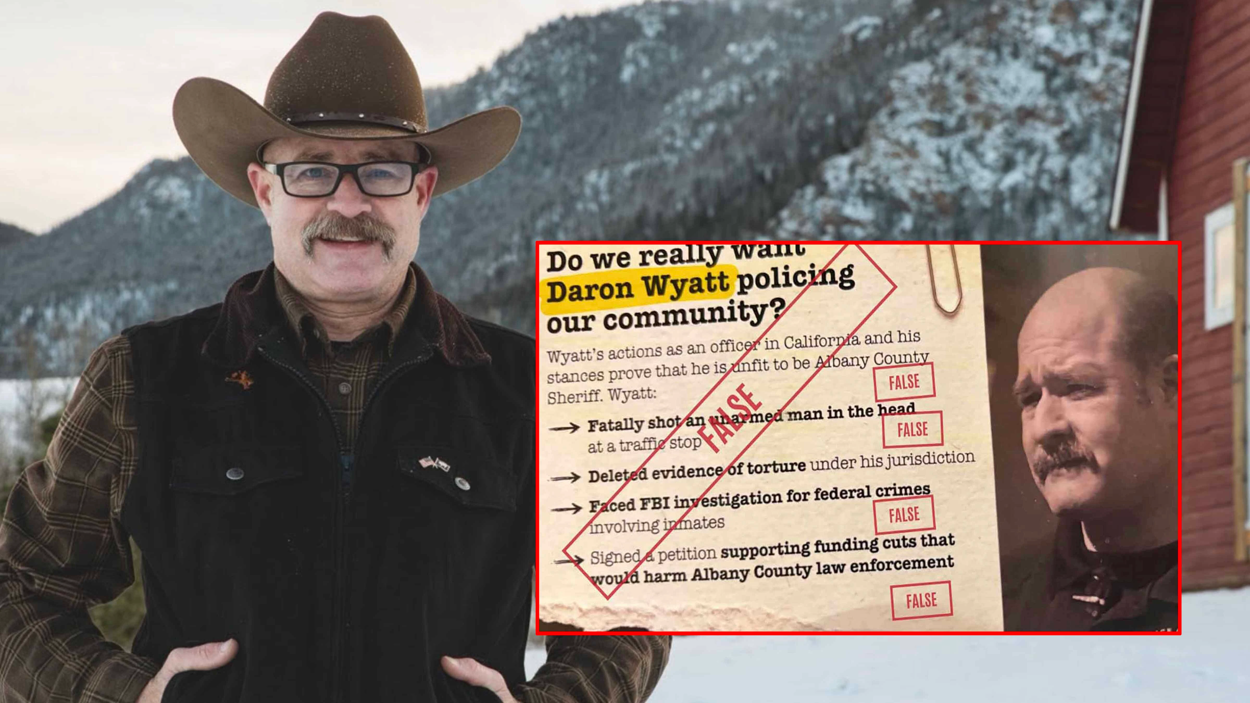 A left-leaning Wyoming political action committee (PAC) dispatched a false mailer against Daron Wyatt, the Republican candidate for Albany County Sheriff, but quickly retracted the mailer after about 20 of them were released, the group says.