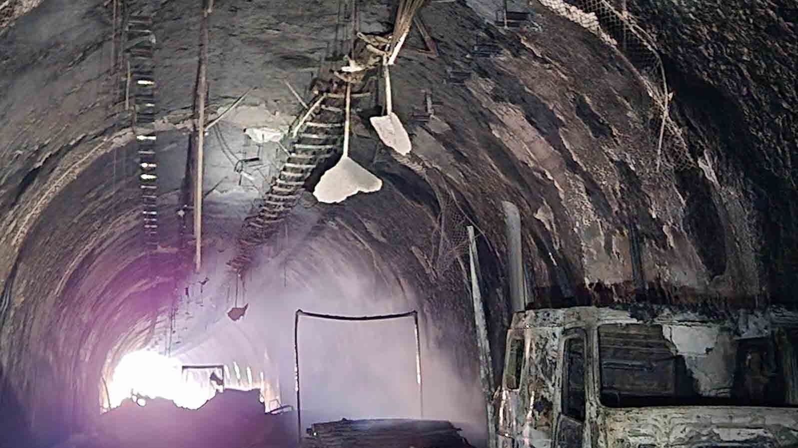 Burned vehicles inside Green River tunnel on Sunday, February 16, 2025.