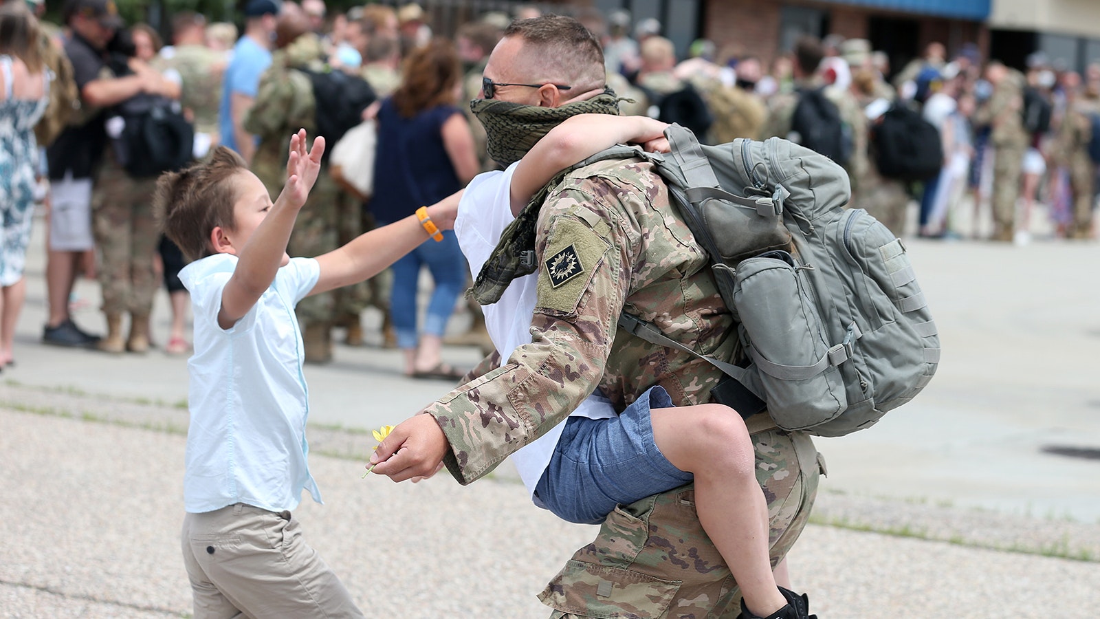 Wyoming National Guard Maj. Jeremy Anderson returns from a yearlong Middle East deployment.