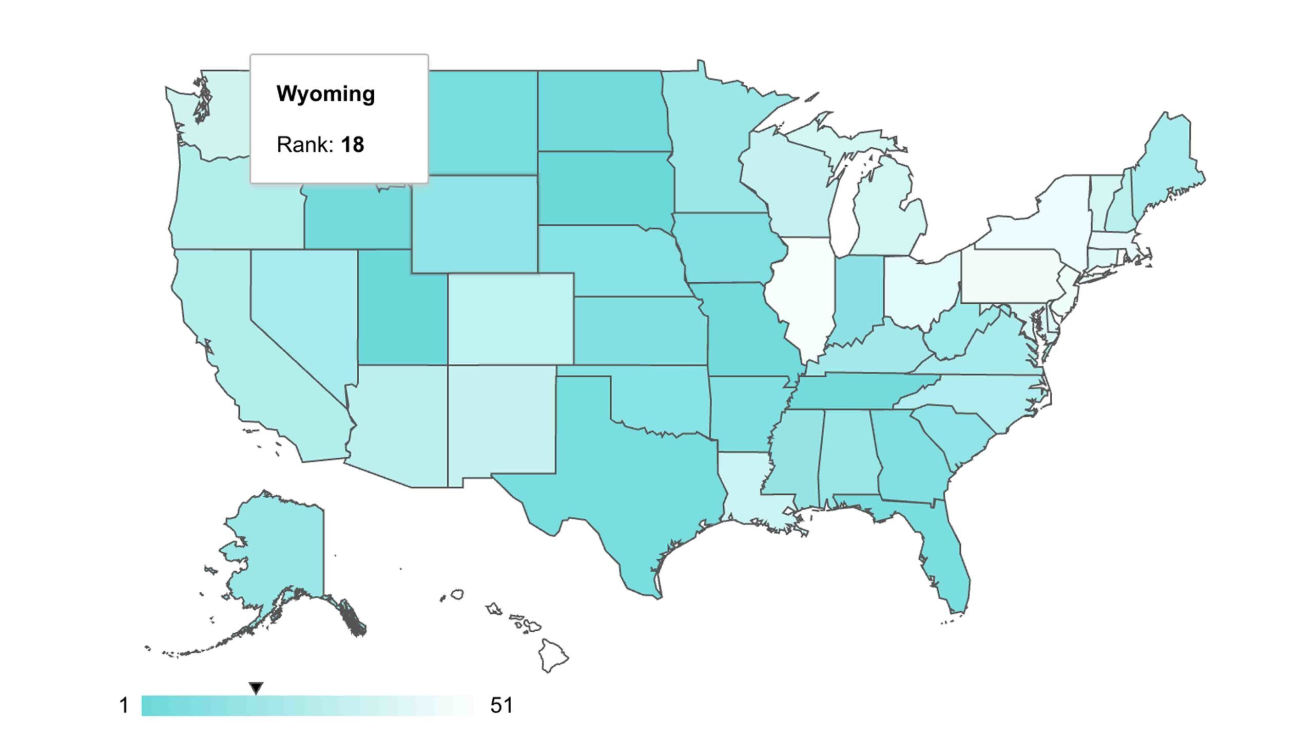 Wyoming ranked 18 scaled