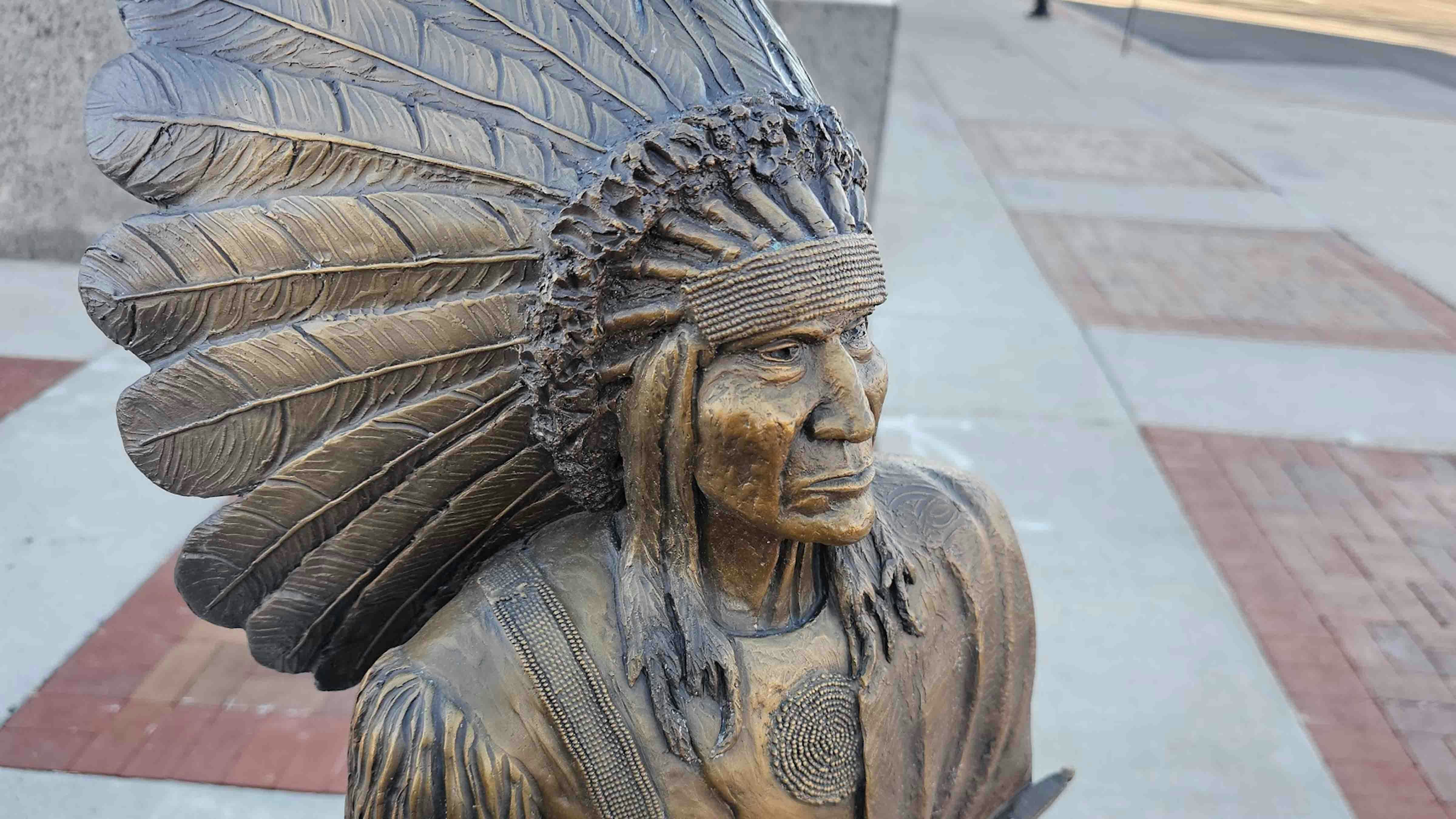 Chief Yellowcalf was the last chief of the Northern Arapaho Tribe. His statue is located on the southwest corner of Capitol Avenue and 19th Street. Tanner Loren was the sculptor and the donor ANB bank
